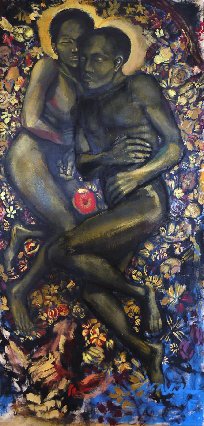 ‘Asleep in The Garden’ , acrylic on wood. by Navarro Newton, 2017