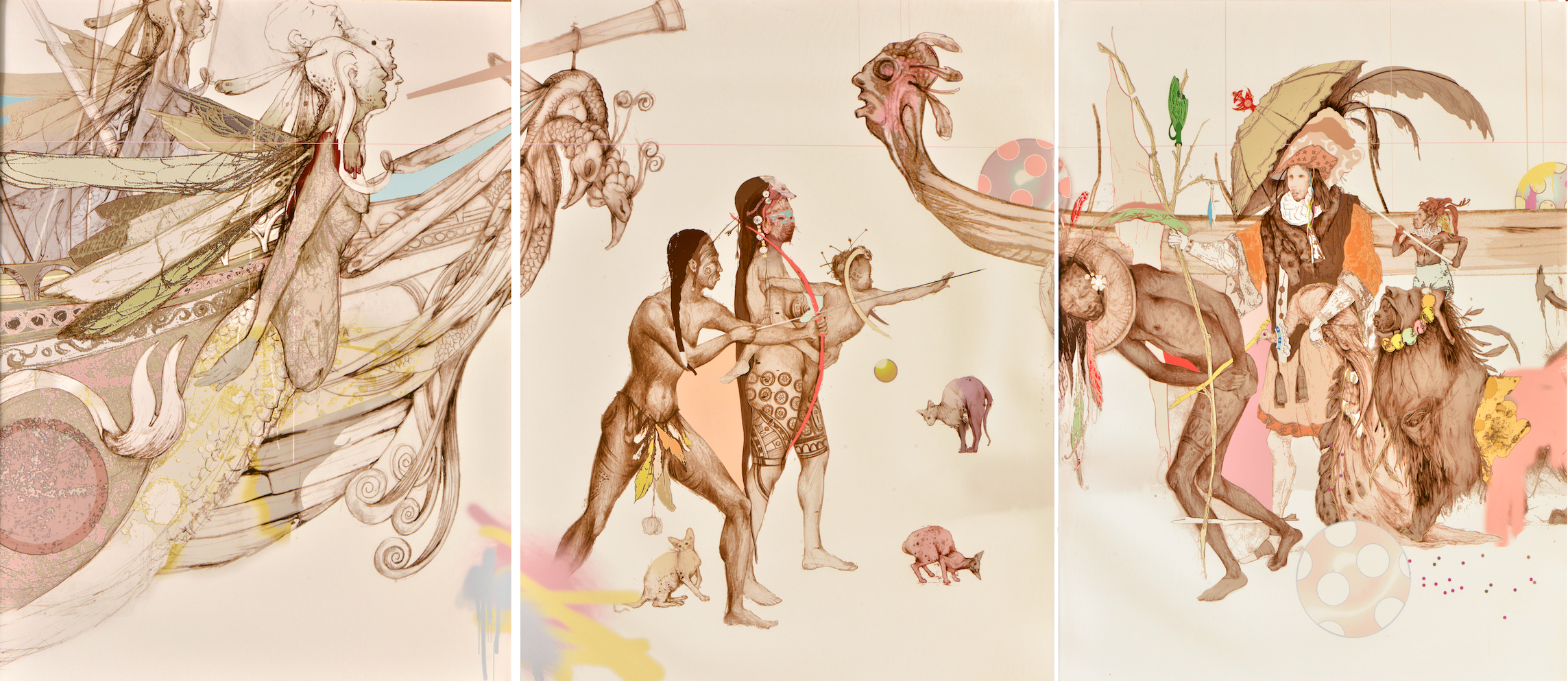 Detail of Lavar Munroe's Between the Devil and the Deep Blue Sea, 2011, part of the 2015 Permanent Exhibition, "From Columbus To Junkanoo". Image courtesy of The Dawn Davies Collection. 