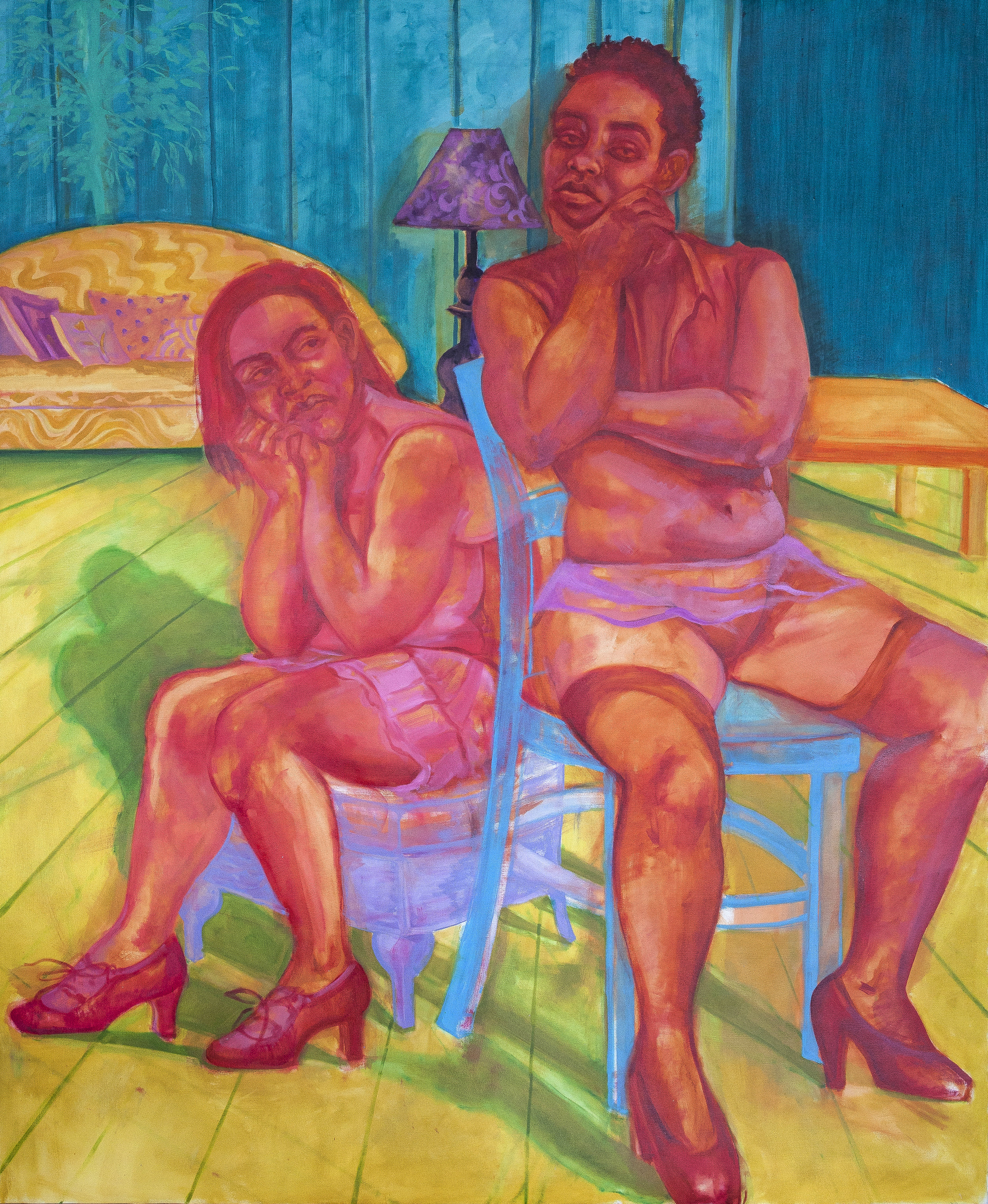  “Untitled (Paula Rego)” 2017, Gabrielle Banks, oil on canvas, 72 x 60. Image courtesy of Melissa Alcena.