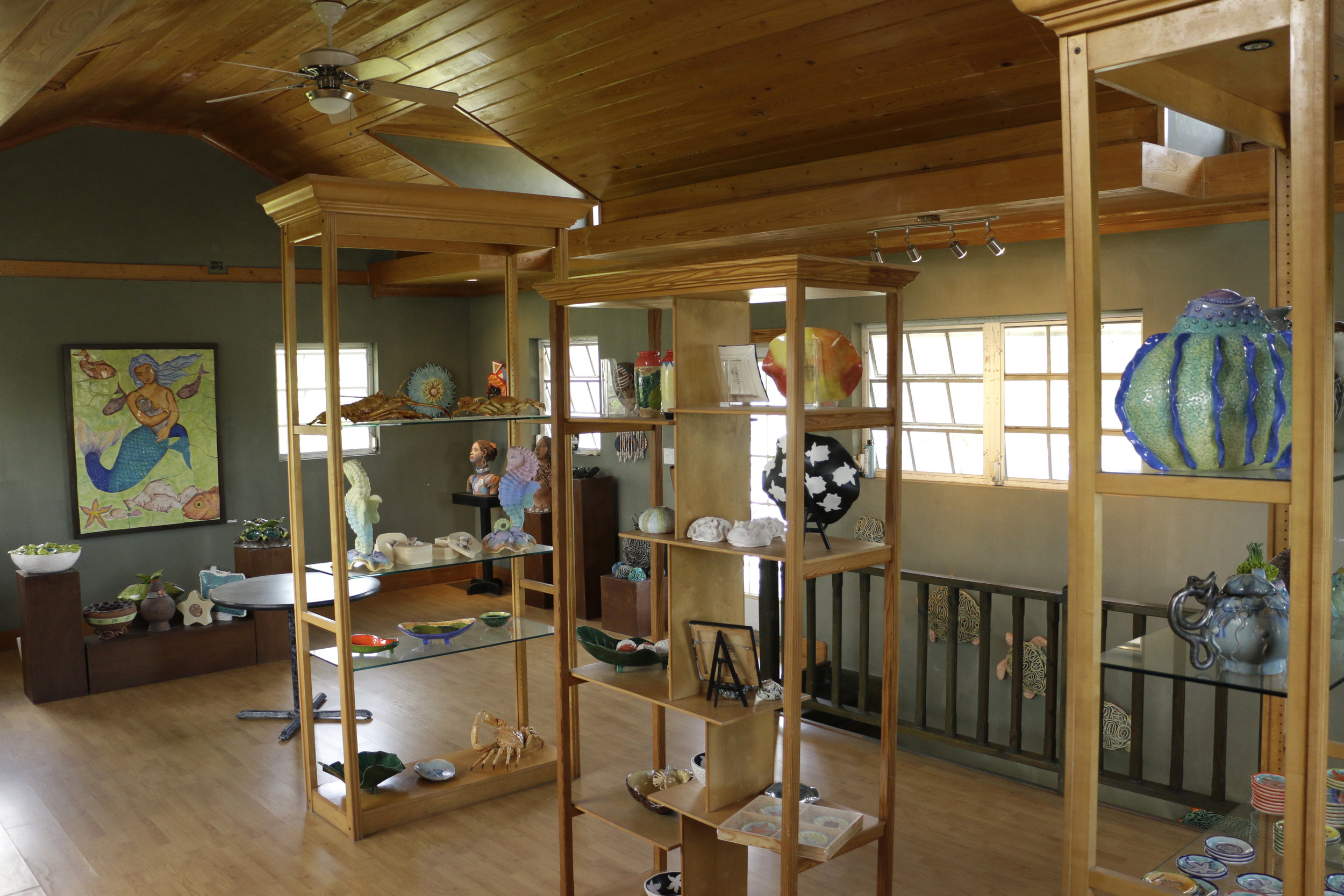 Showcase area and gallery at Jessica’s Tileworks Studio (Photo by Keisha Oliver)