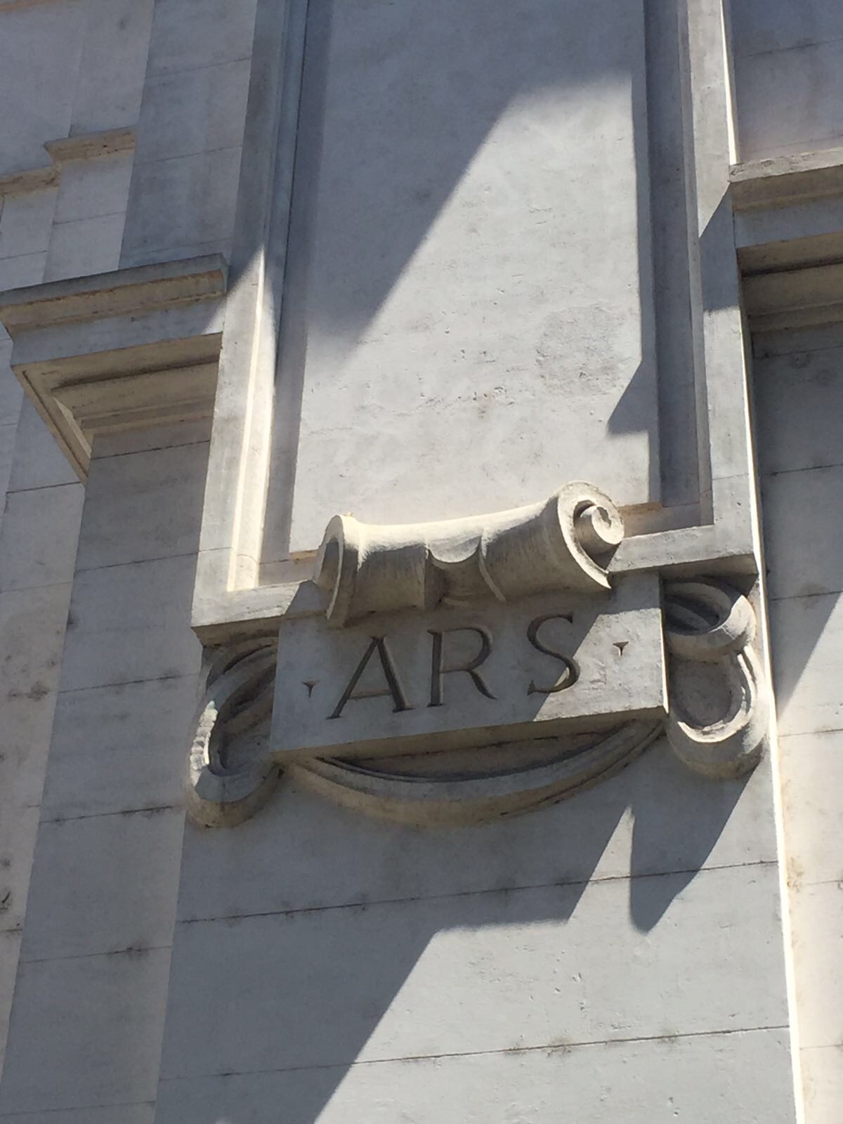 Outside the Galleria Nazionale d’Arte Moderna. ‘ARS’ is the Latin for ‘art’.