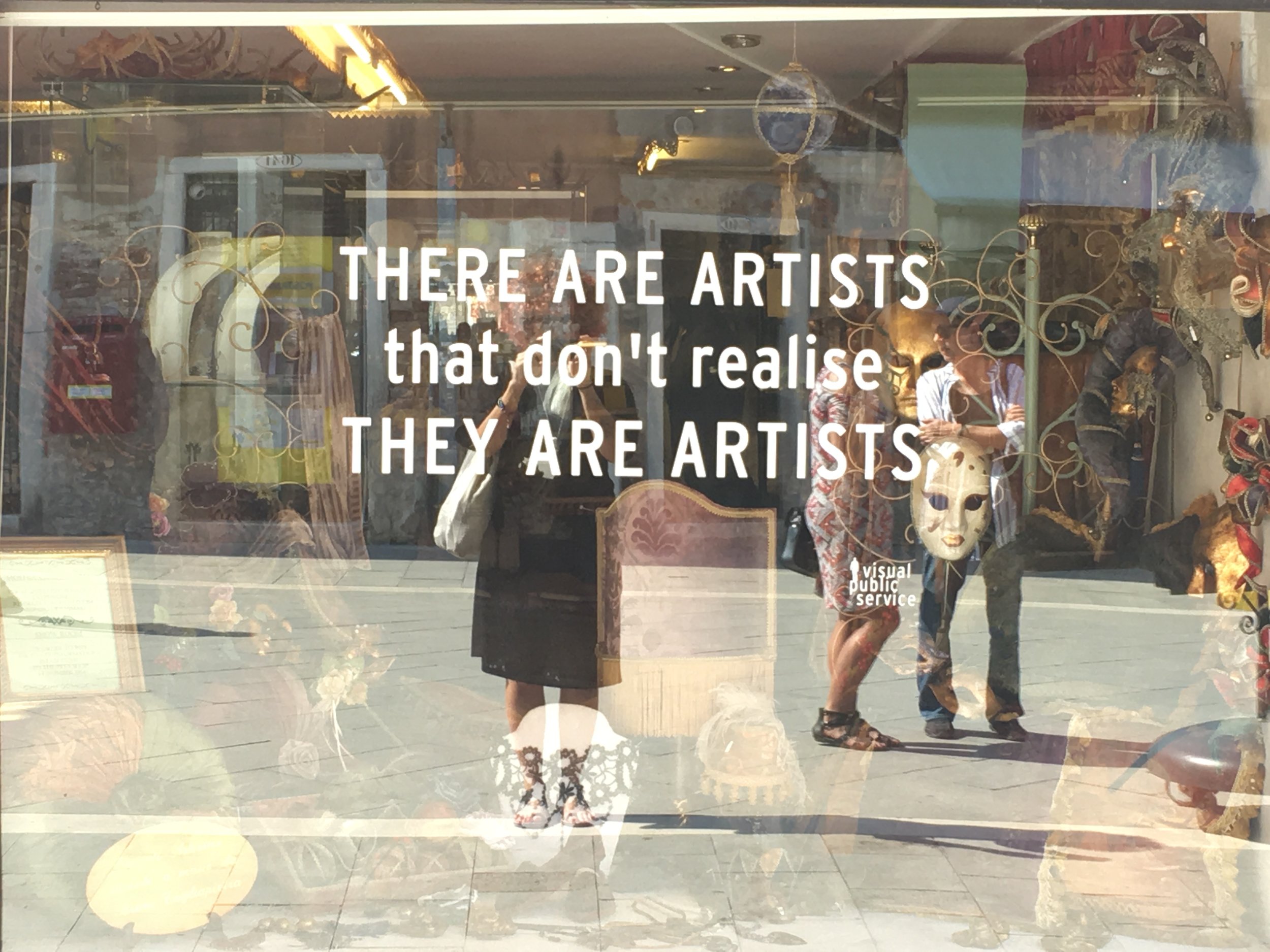 A shop front in Venice that was used as part of the Venice Biennale 2017 public artworks.
