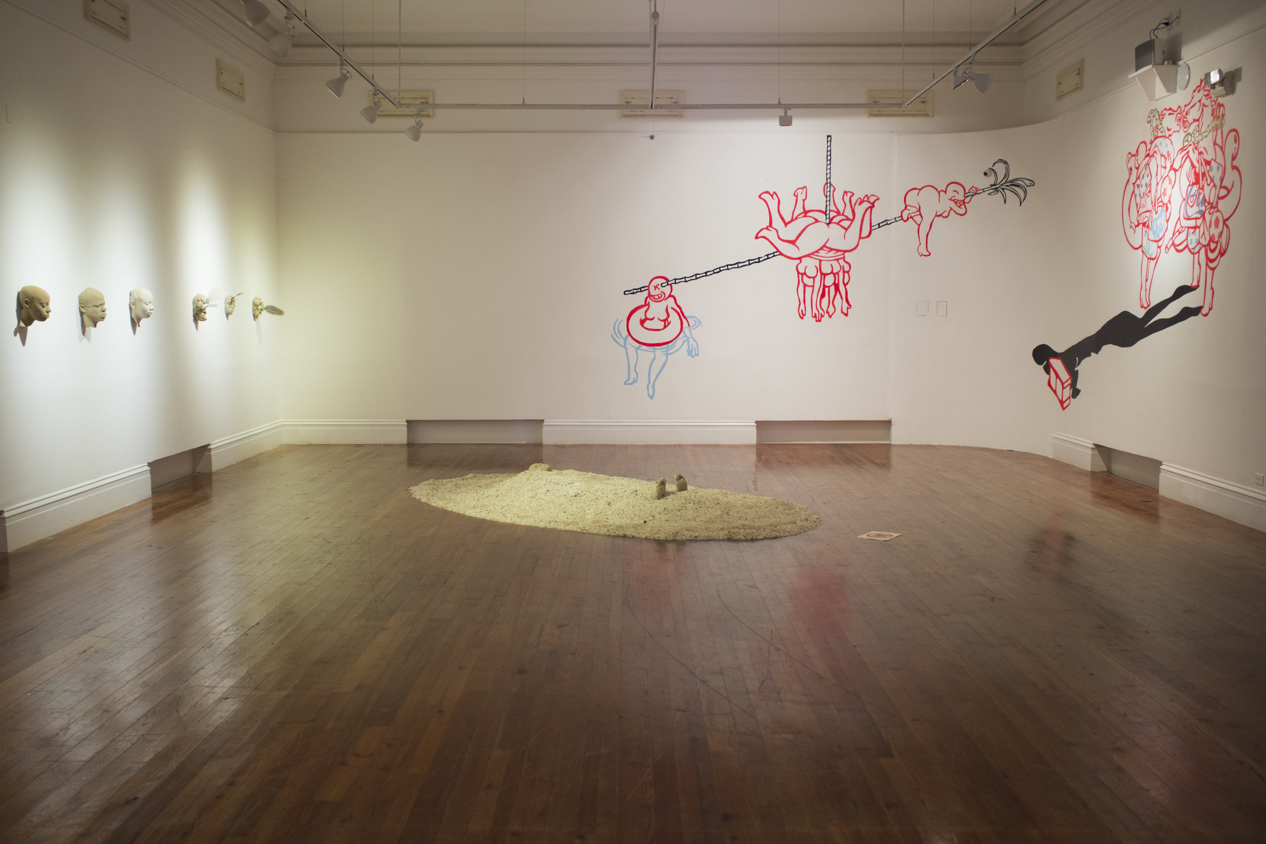 Install shot of Edrin Symonette’s “Island Life: The Ballad of Deangelo Johnson for Quakoo Street” as a part of Double Dutch, “Of Skin and Sand” on view through September 24th at the NAGB.