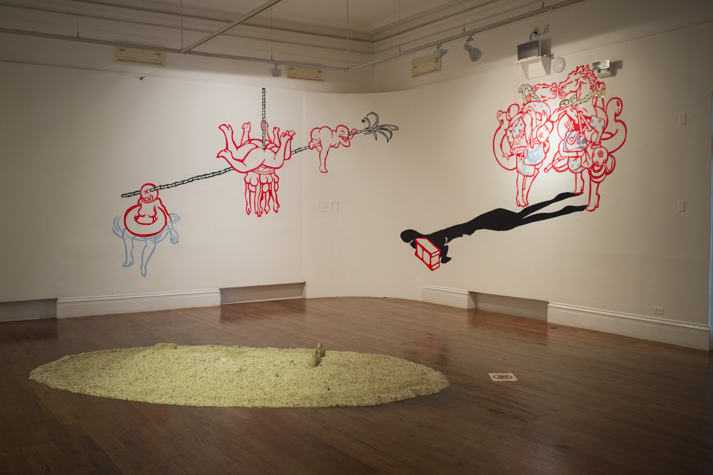 Install shot of Edrin Symonette’s “Island Life: The Ballad of Deangelo Johnson for Quakoo Street” as a part of Double Dutch, “Of Skin and Sand” on view through September 24th at the NAGB. 