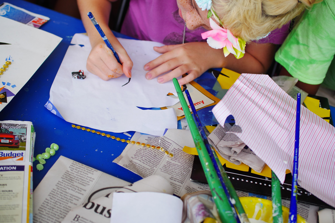 Campers at work, creating new artwork