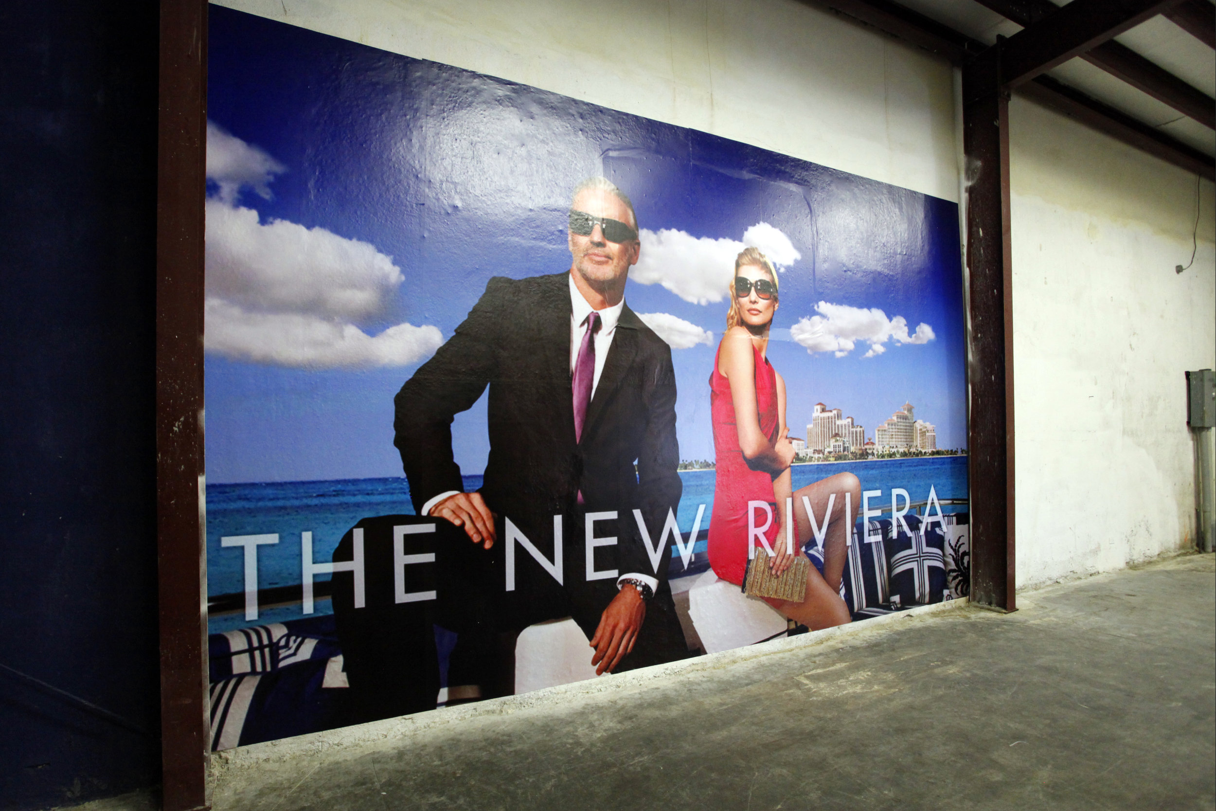 Blue Curry. “New Riviera,” an installation and display that was part of Transforming Spaces 2014. Presented at the former Liquid Courage Art Gallery in Palmdale.