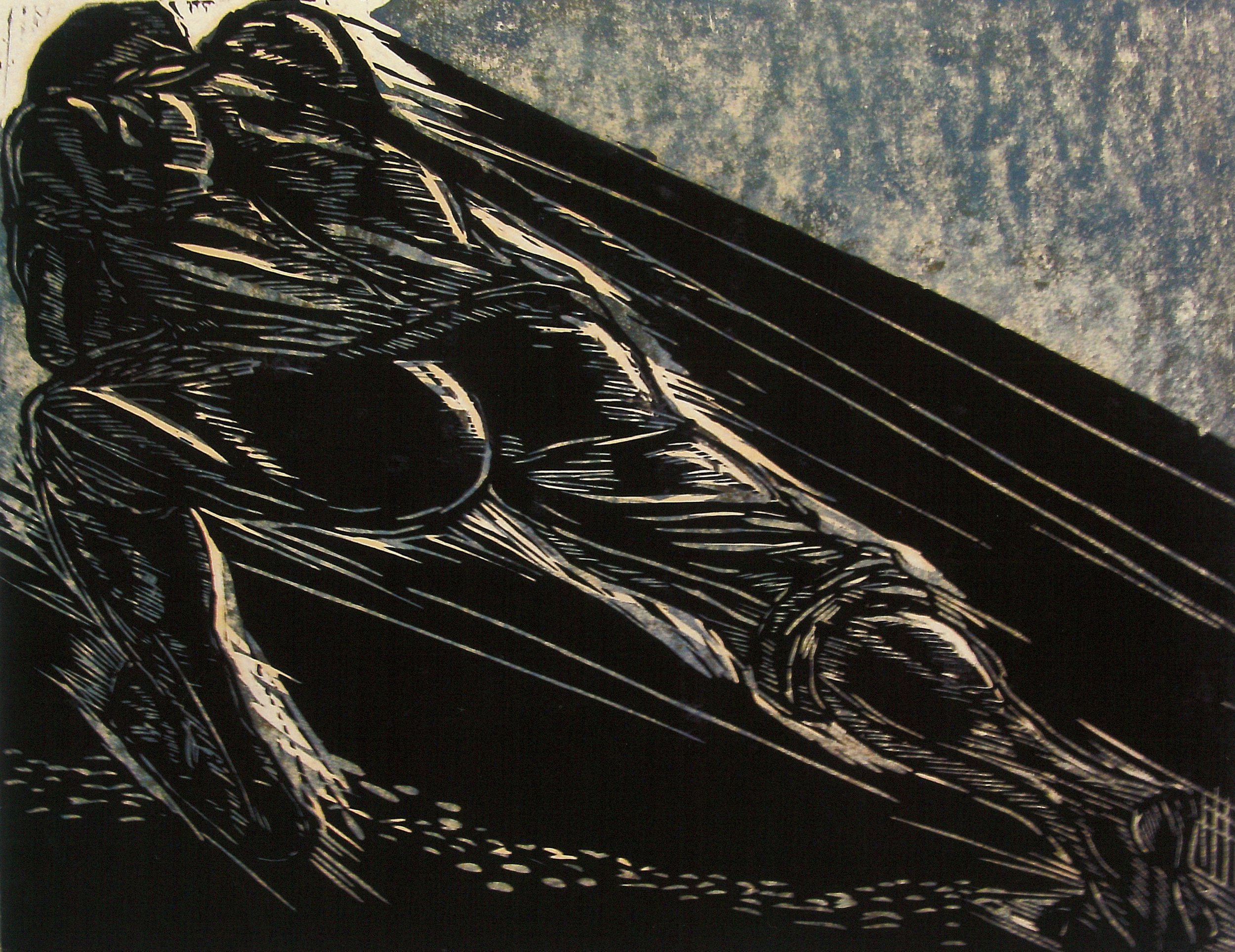“Pulling No. 1” (1982), Maxwell Taylor, woodcut print on paper, 16 x 21. Part of the National Collection.
