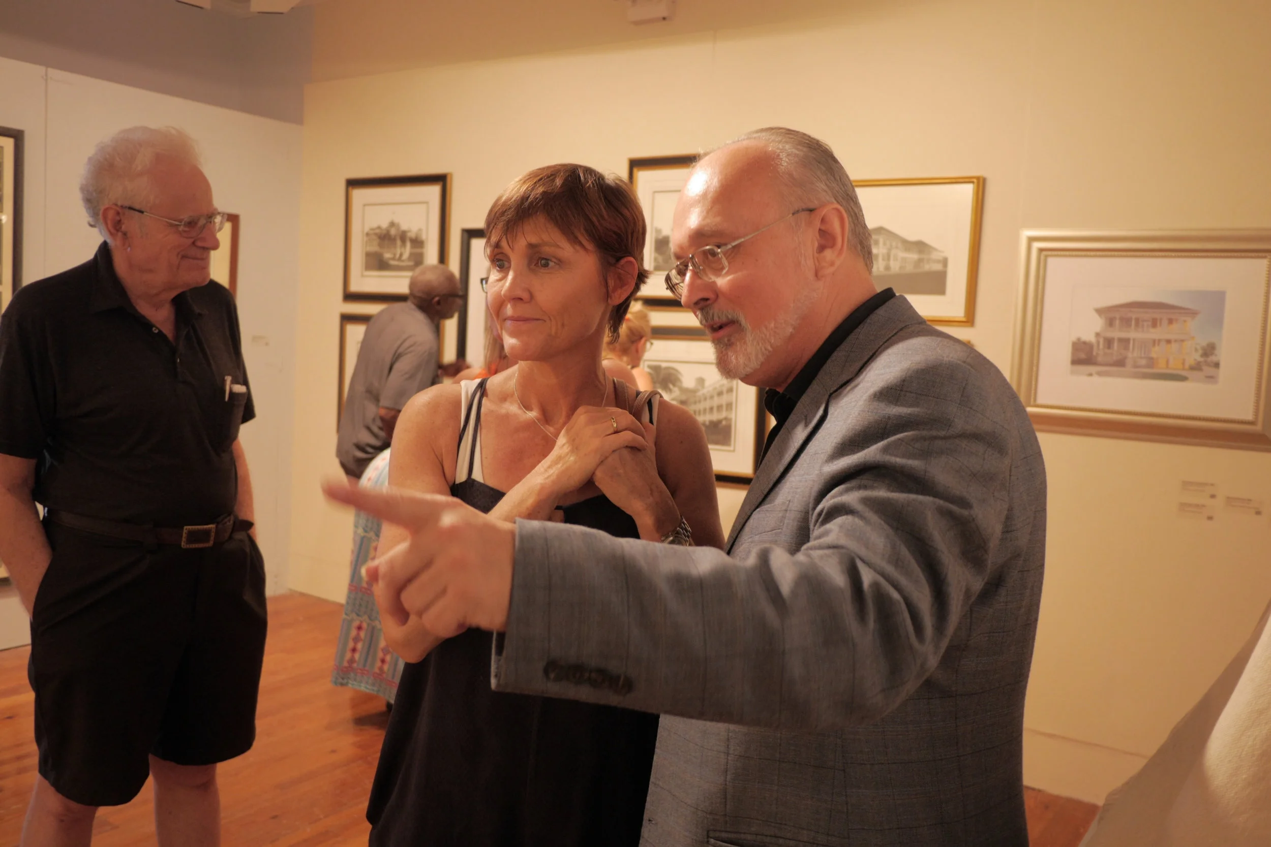 Kim Smith during the opening of his show Medium of the Masters, Master of the Medium at the NAGB