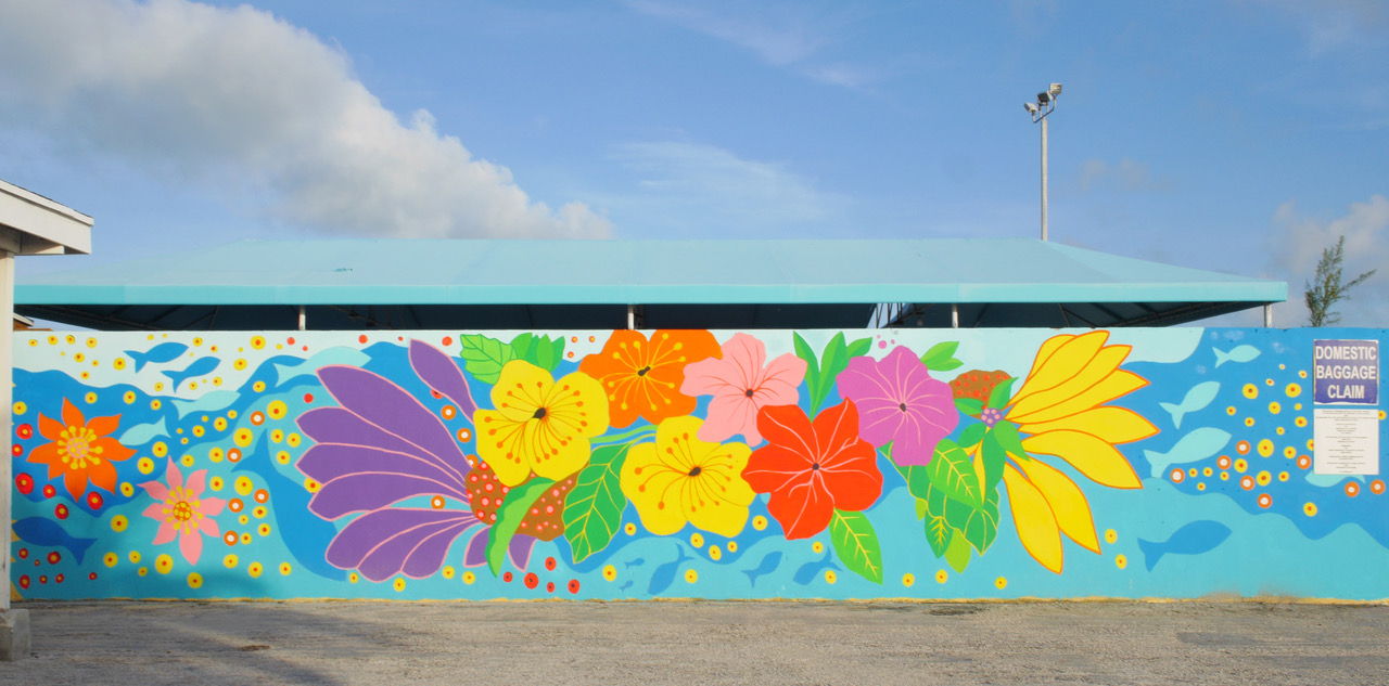 1. Completed mural at the Exuma International Airport
