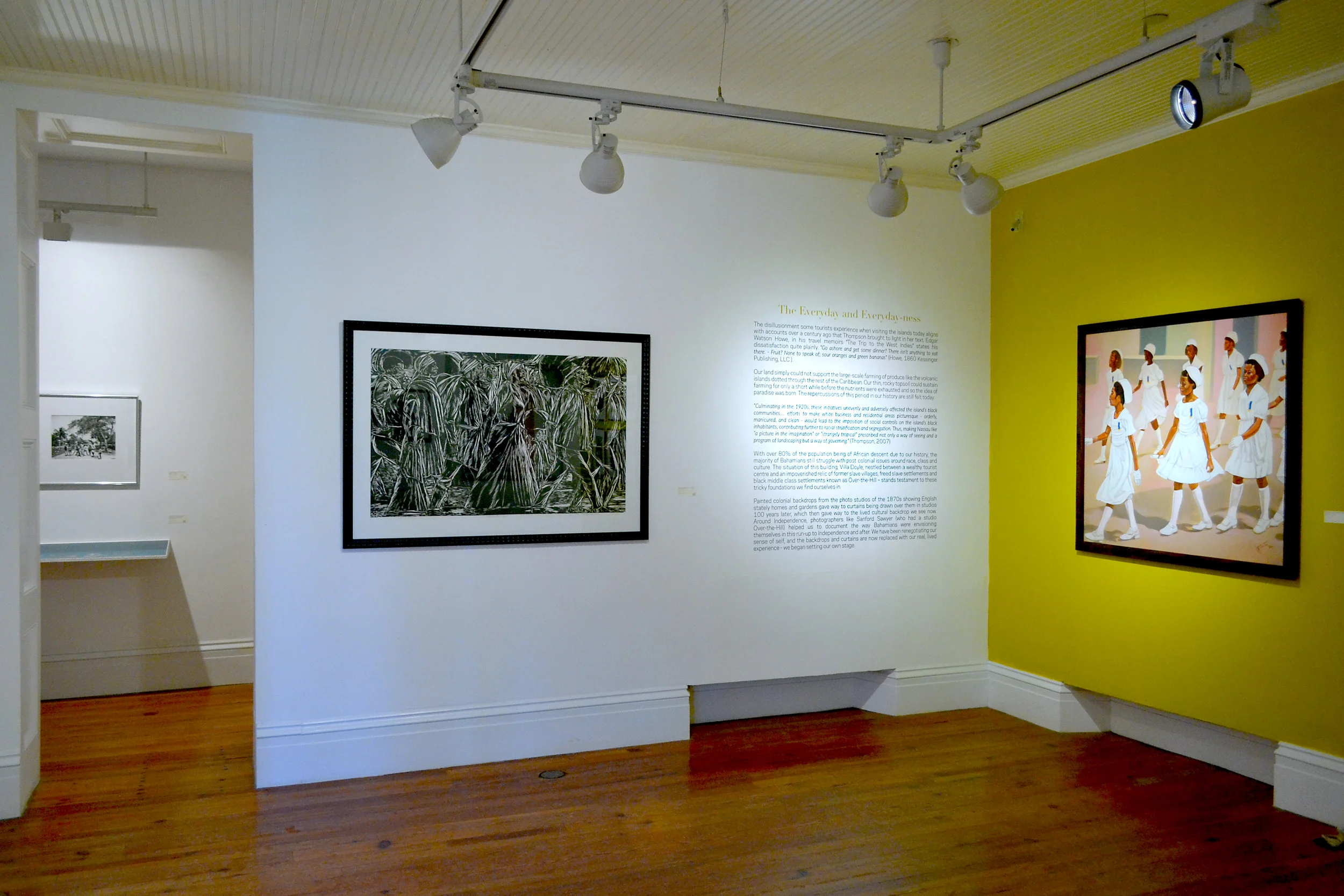 Installation view of “The Immigrants No.3” (c1990) by Maxwell Taylor, part of the National Collection as seen in the current Permanent Exhibition, “Revisiting An Eye For The Tropics”. 