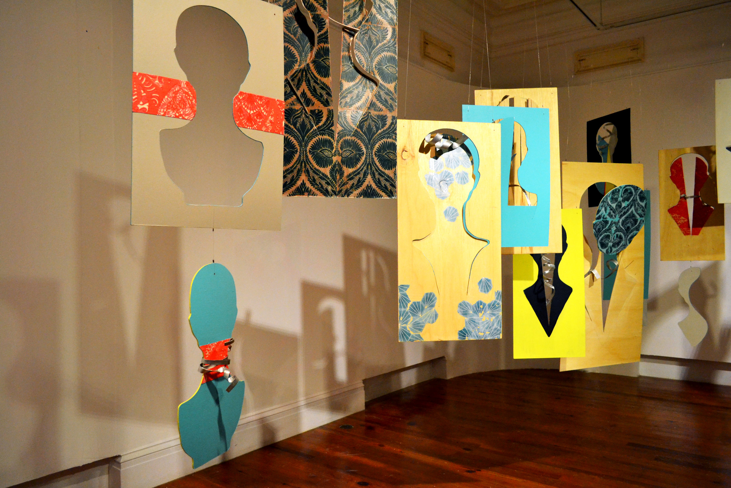 Installation view of “Tessellations (Pieces of You, Pieces of Me)” 2017 by Dede Brown as part of the current Double Dutch exhibition “Re: Encounter” on at the NAGB.