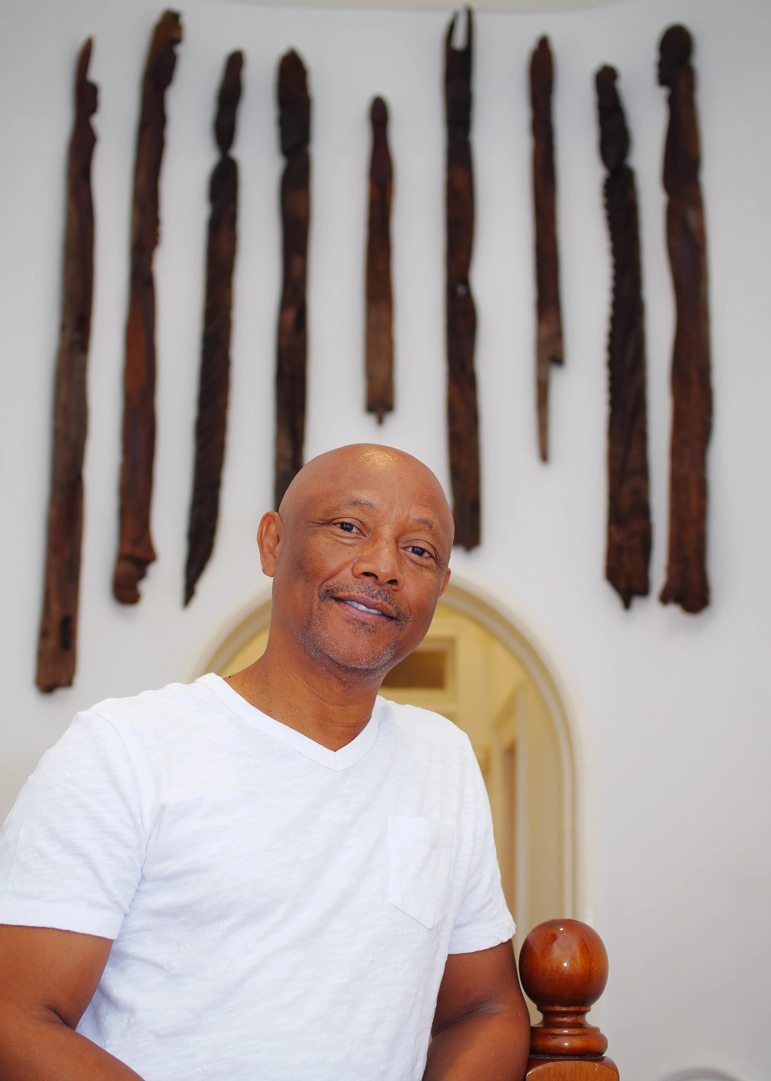Antonius Roberts with the “Nine Angels” installed at the NAGB. Images courtesy of the NAGB