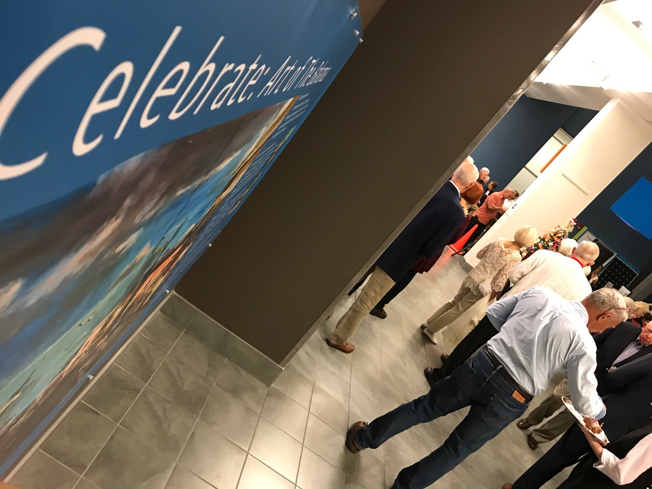 Guests at the Elliott Museum enjoying the opening reception of “Celebration: Art of The Bahamas."