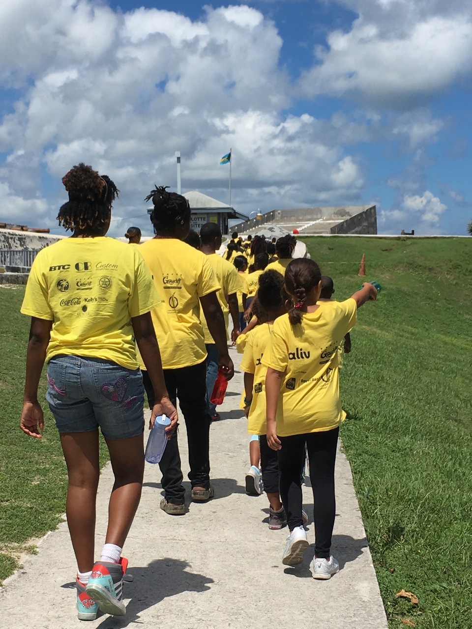 Campers on a field trip to Fort Charlotte
