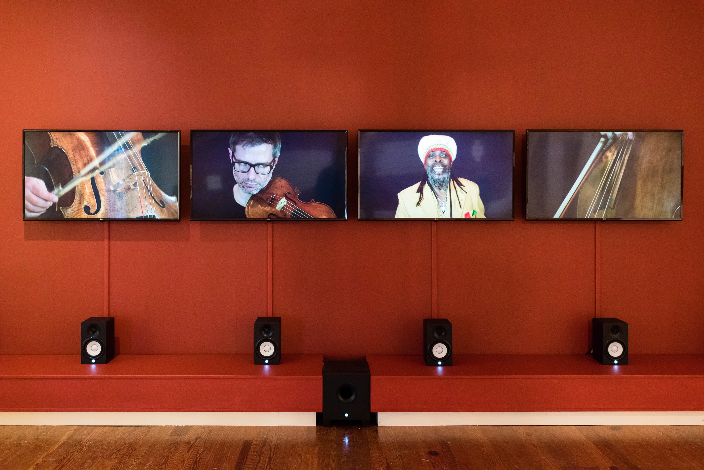 “The Slave’s Lament” (2015), Graham Fagen, 5 channel audio/video installation, dimensions variable. Originally shown at the 2015 Venice Biennale.