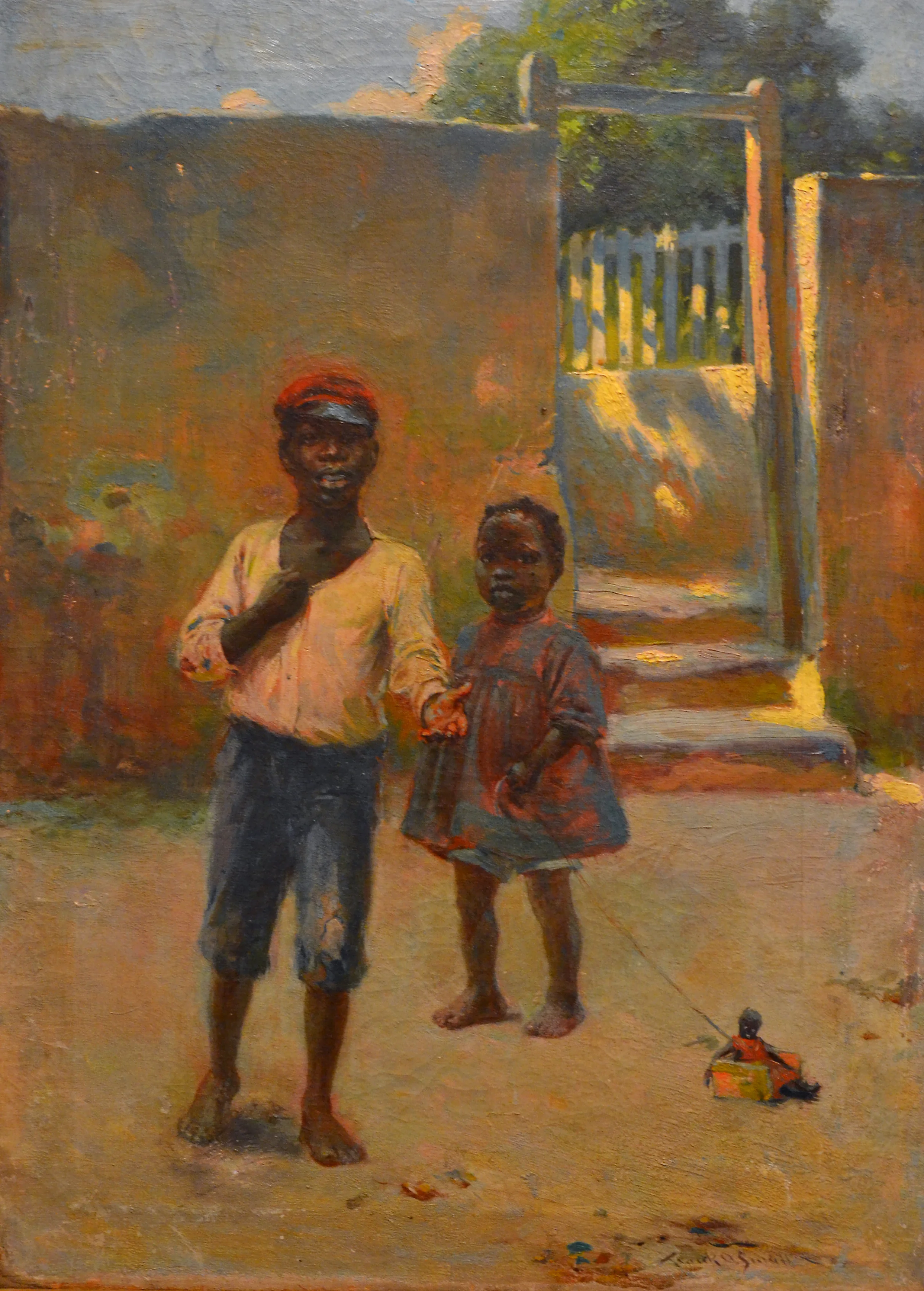 “Young Children” (nd), Frank Otis Small, oil on canvas, 21 ½ x 15 ¼ . In the collection of Peter and Pippa Vlasov and currently on display at the NAGB in “Traversing the Picturesque”.
