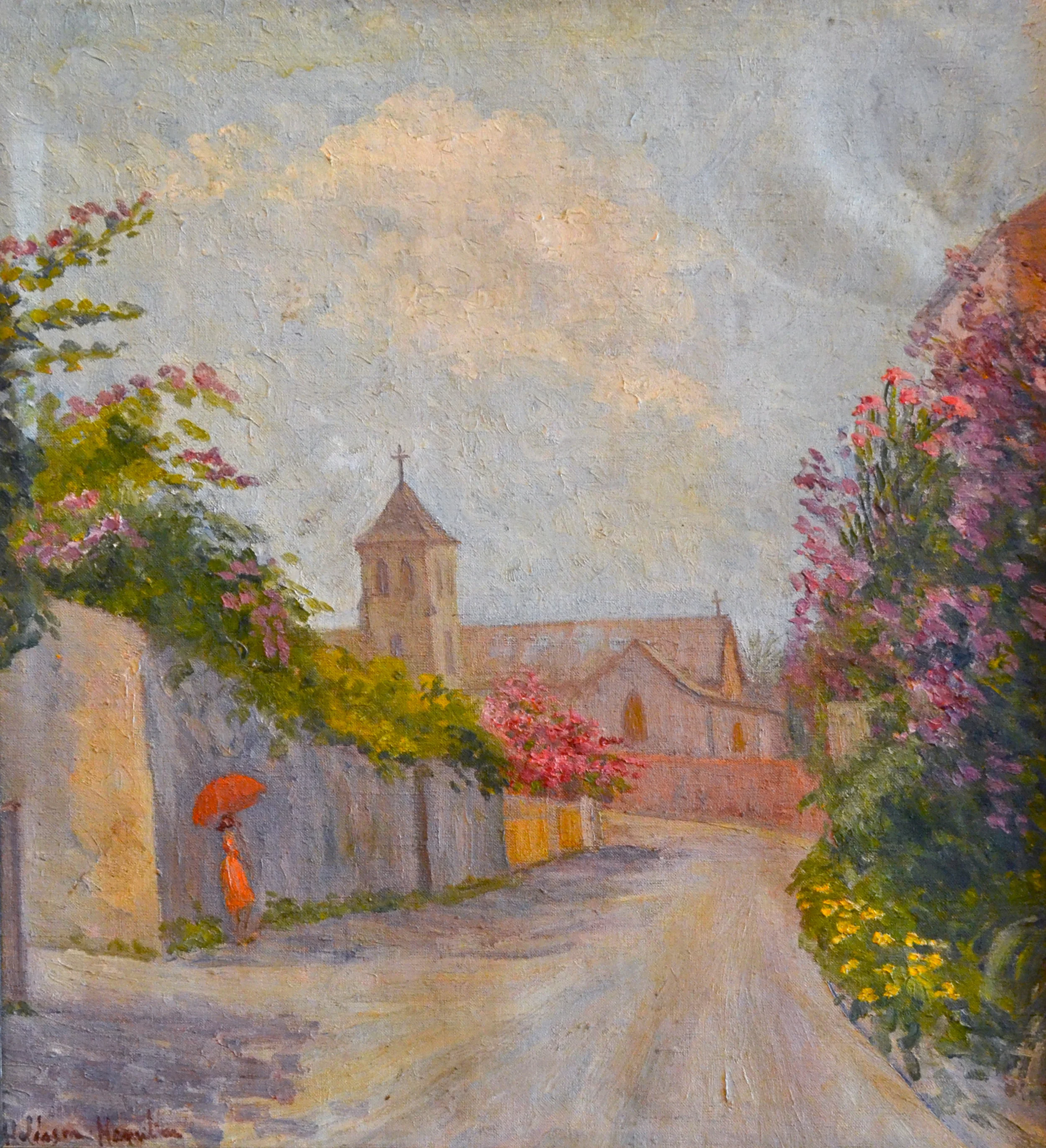 “West Hill” (nd), Hildegarde Hamilton, oil on canvas, 26 x 23. The Collection of Orjan and Amanda Lindroth.