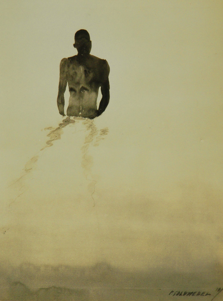 Frederic “King” Soldwedel. “Bather”, photographic image of watercolour study, 10” x 8”, 1930. Image courtesy of the Dawn Davies Collecton.