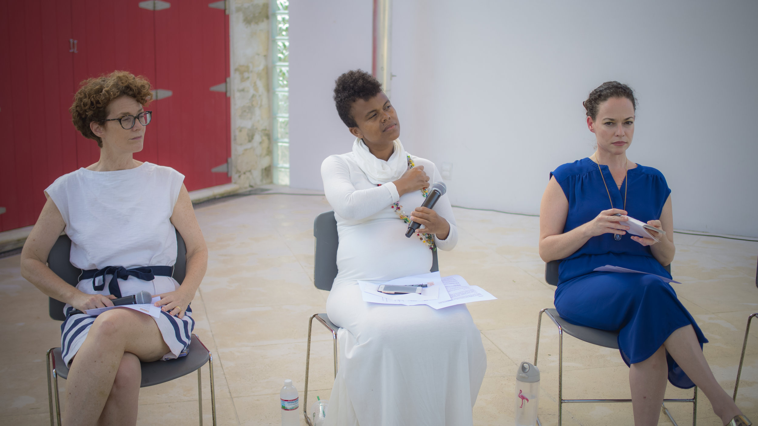 Leadership team at the NAGB, L-R, NAGB Executive Director, Amanda Coulson, Communication and Development Officer, Malika Pryor-Martin and Chief Curator, Holly Bynoe. All images courtesy of Jackson Petit and the NAGB.