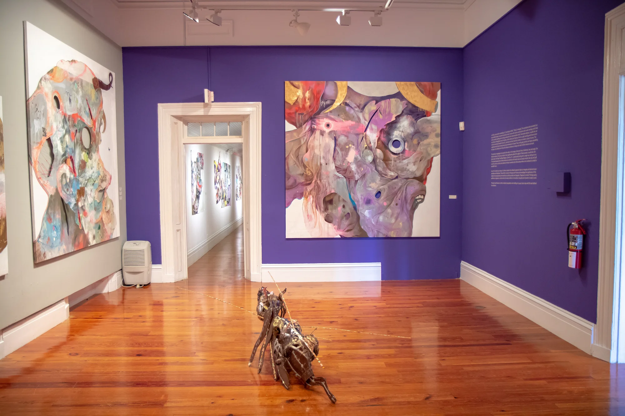 Lavar Munroe’s “Son of the Soil” installation shot of the North Eastern room with works from the “Devils” and “Gundogs” series. Image by Jackson Petit.
