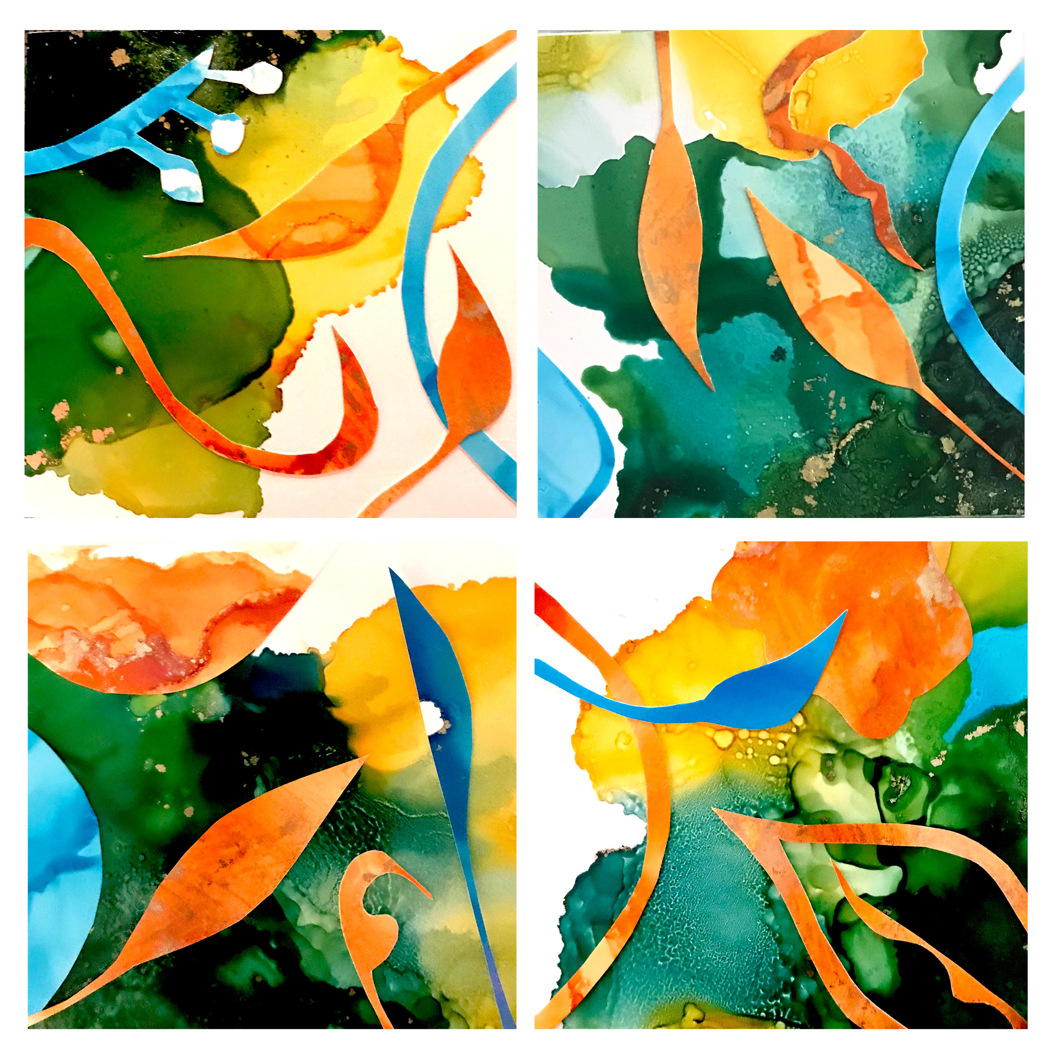 Tendrils of Time & Tide: Reawakening , (2018). Paula Boyd Farrington, work from the Earth Goddess-inspired series, 4" x 4" x 1.5", collage on wood panel with resin. Images courtesy of the artist.