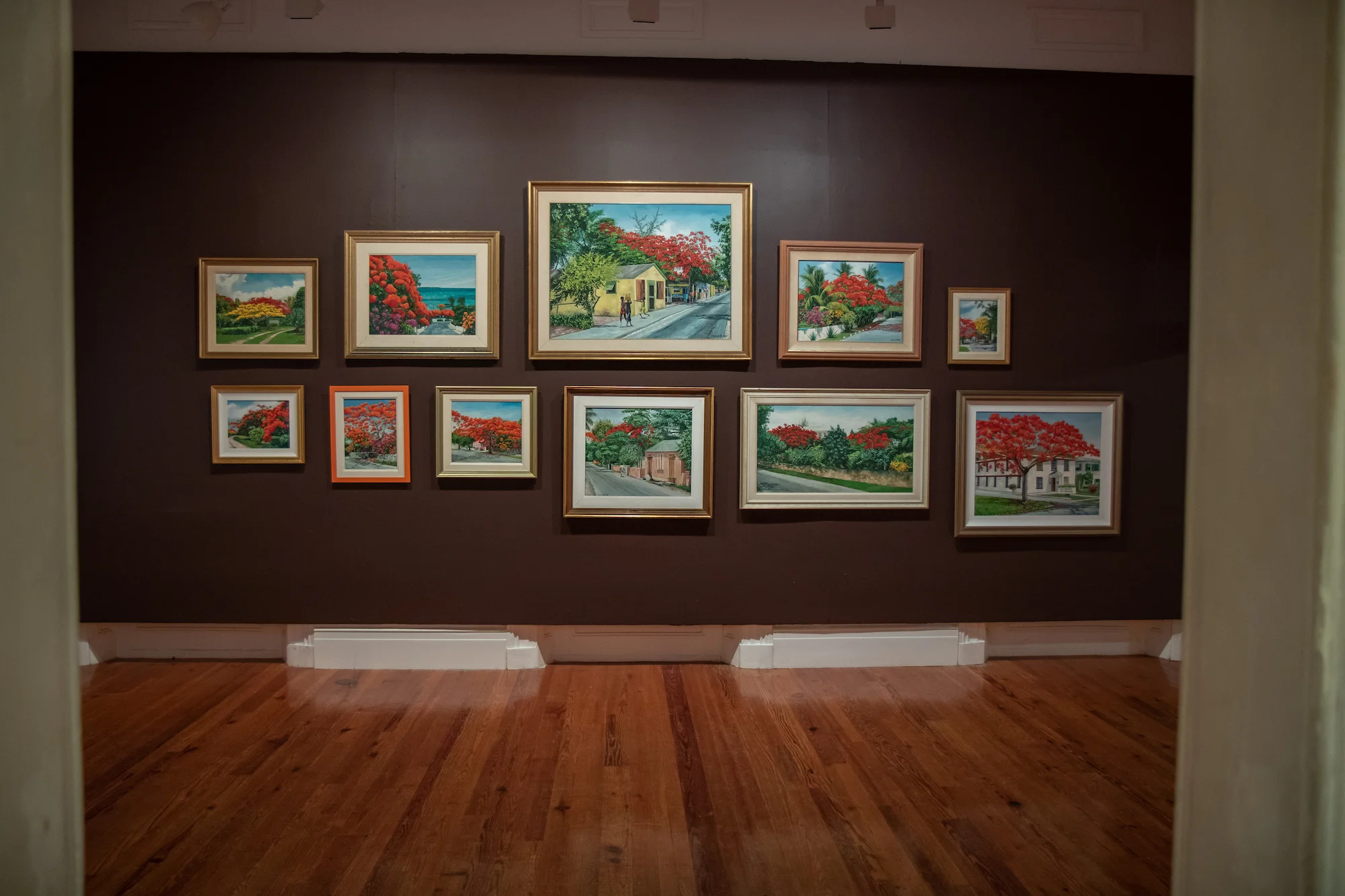 Installation shot of Chan Pratt’s “Resurrection” featuring the poinciana room. Image courtesy of Jackson Petit and the National Art Gallery of The Bahamas.