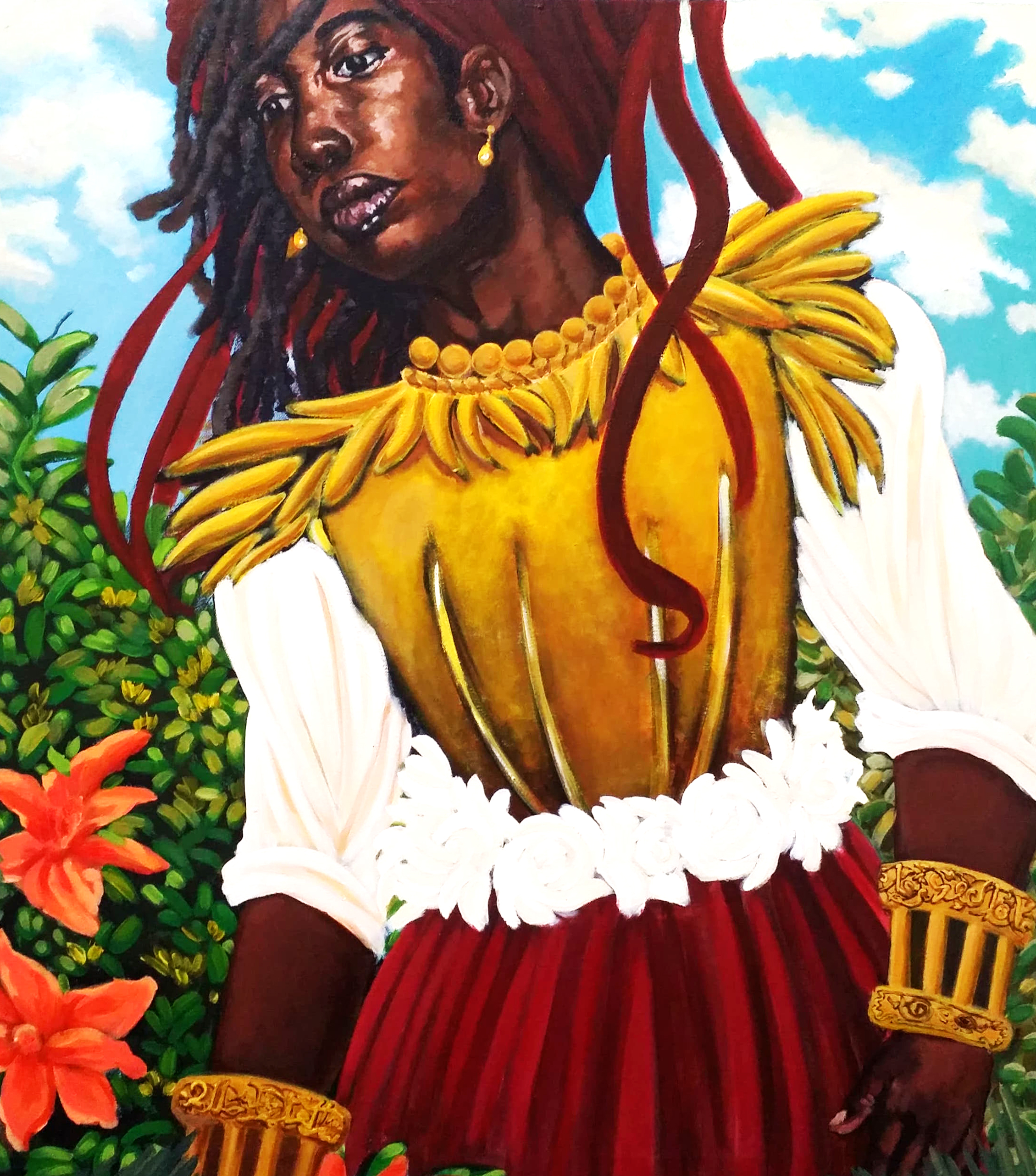 “Moorish Kesia” by Justin Moultrie, acrylic on canvas, 2019.