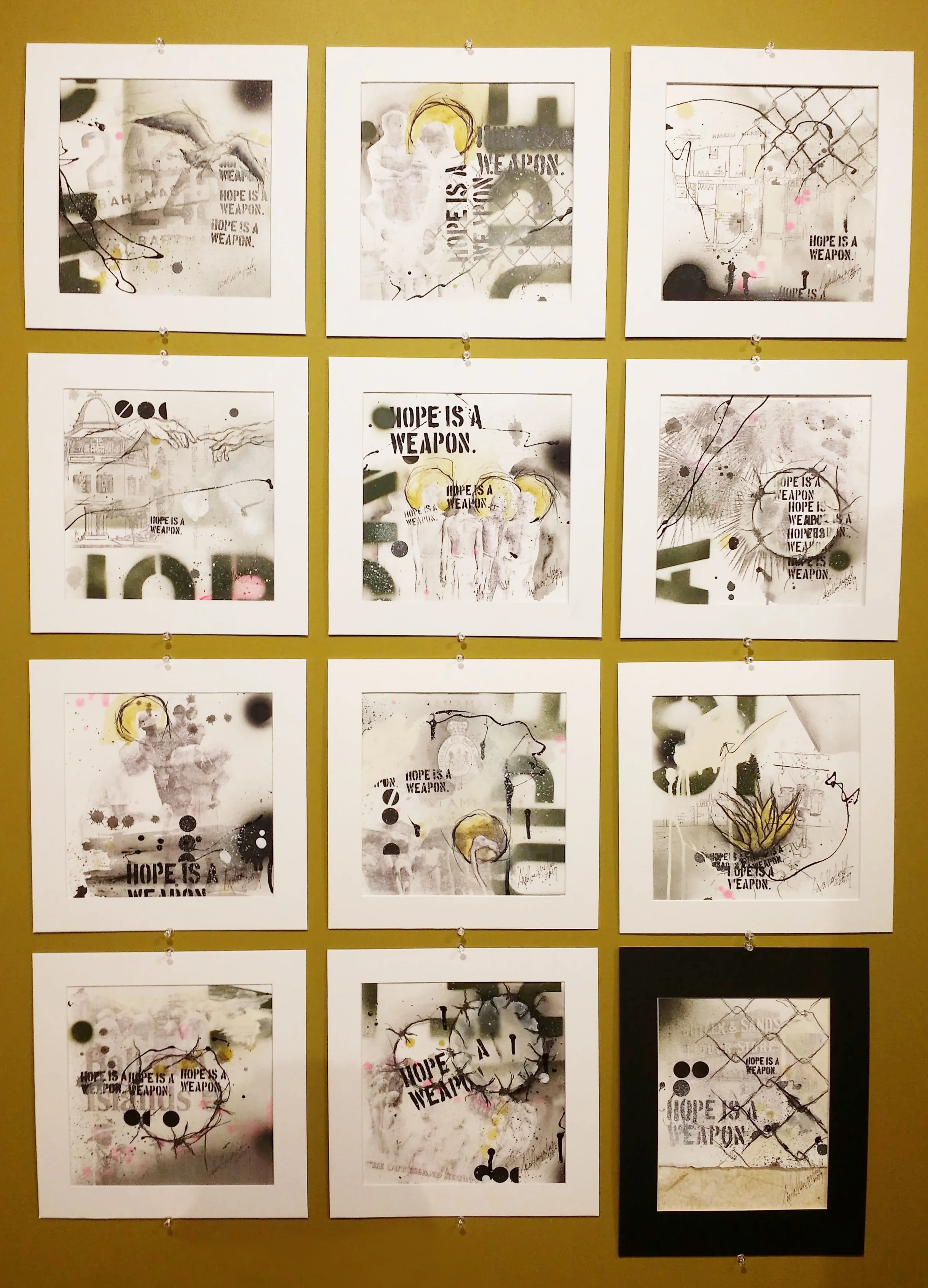 Small works by Angelika Wallace-Whitfield presently on display at The Current. (2019).
