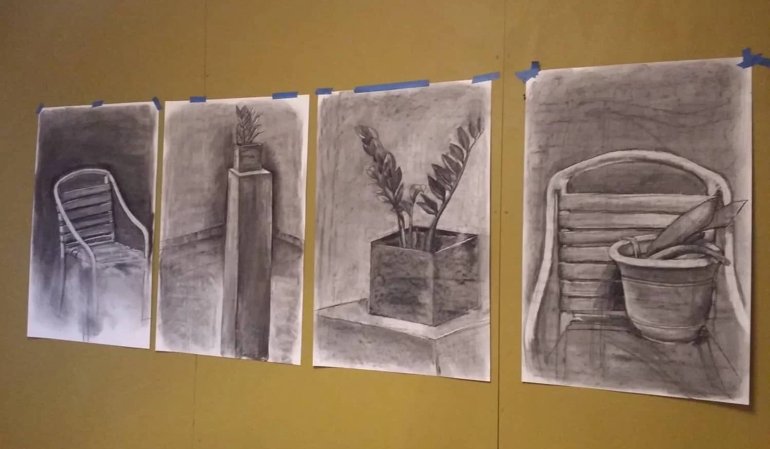A full scope of works exhibited in the showcase, “And This What I Will Do” by Jodi Minnis. Medium: charcoal.
