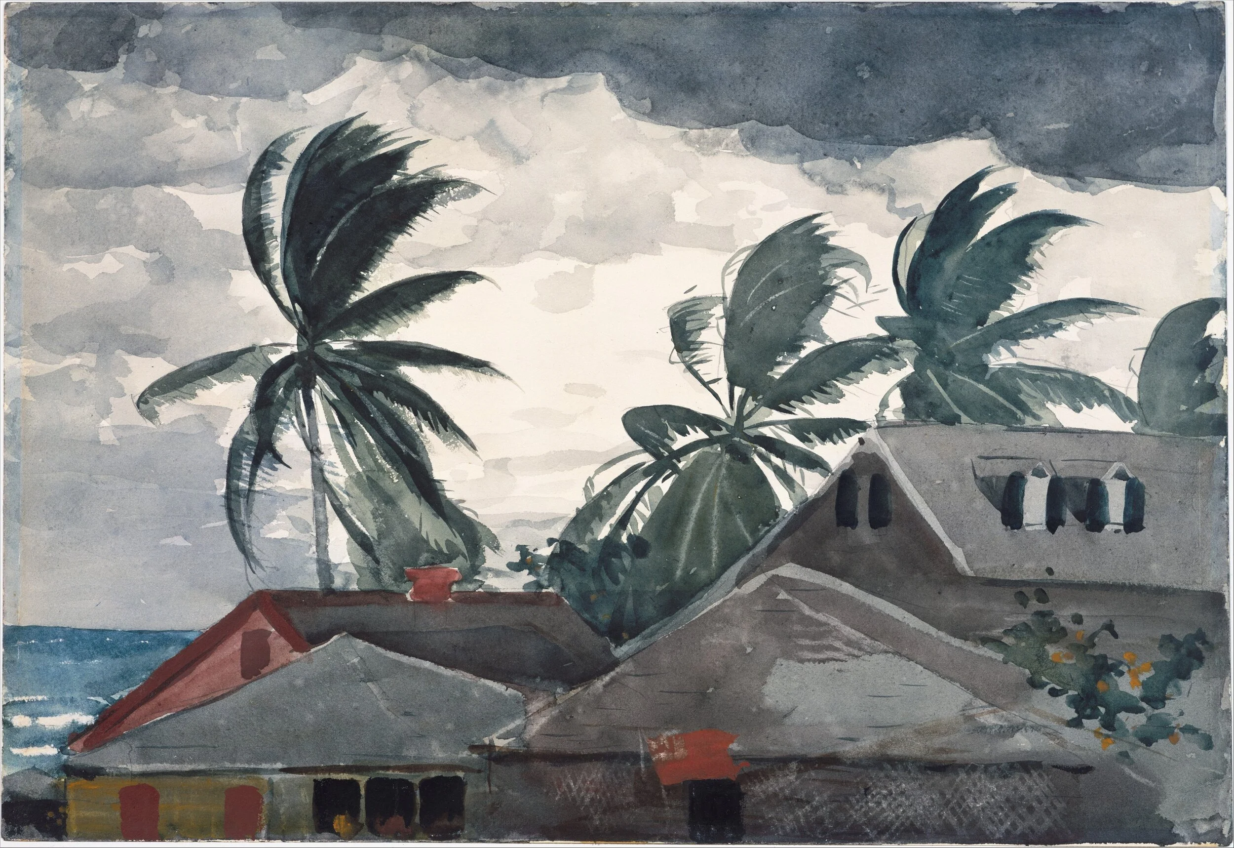 Winslow Homer. Hurricane, Bahamas. 1898. Watercolor and graphite on off-white wove paper. Copyright: Amelia B. Lazarus Fund, 1910. www.metmuseum.org