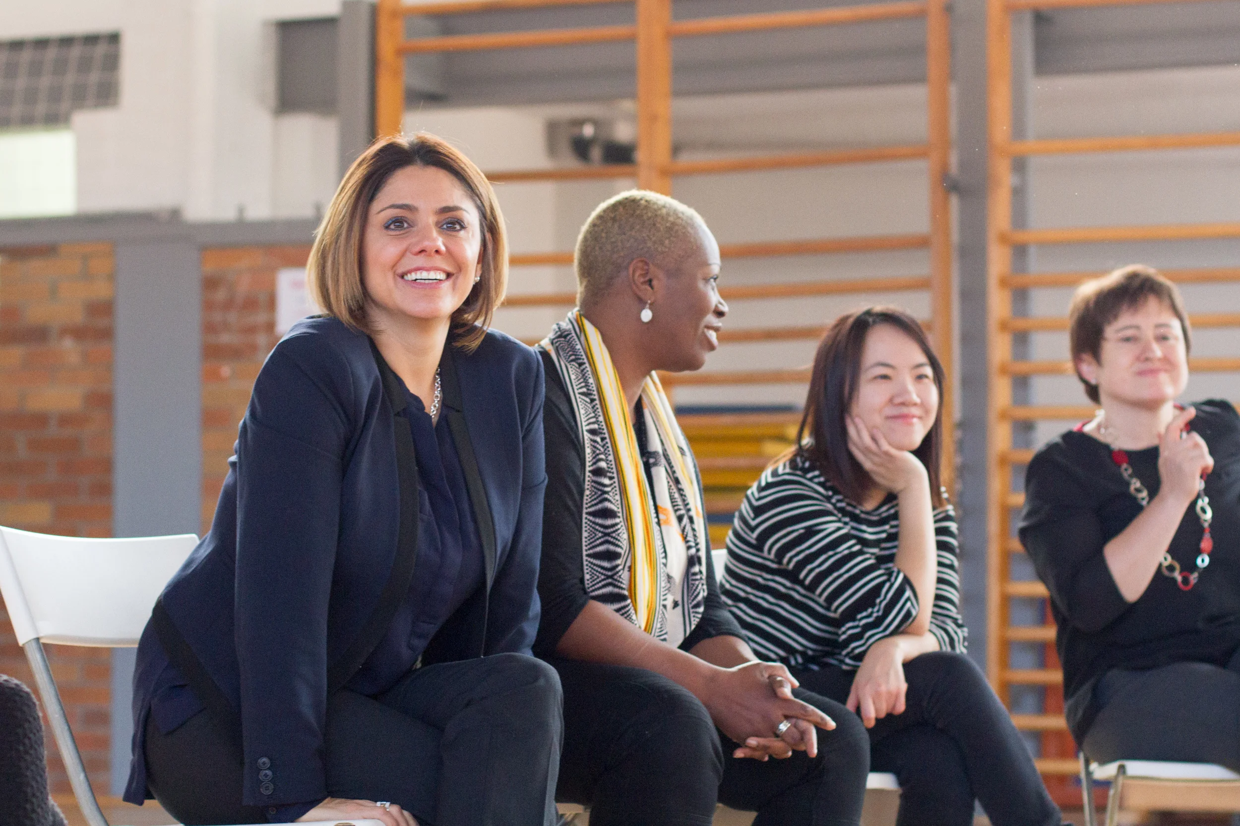Marcela Fernandez Alvarez, Marketing Director for Hematology and Neurology for the Latin American Region at Bayer Pharma AG & a Grade 4 mother looks on at the students during the panel discussion. Photo Credit: Tommy Clarke