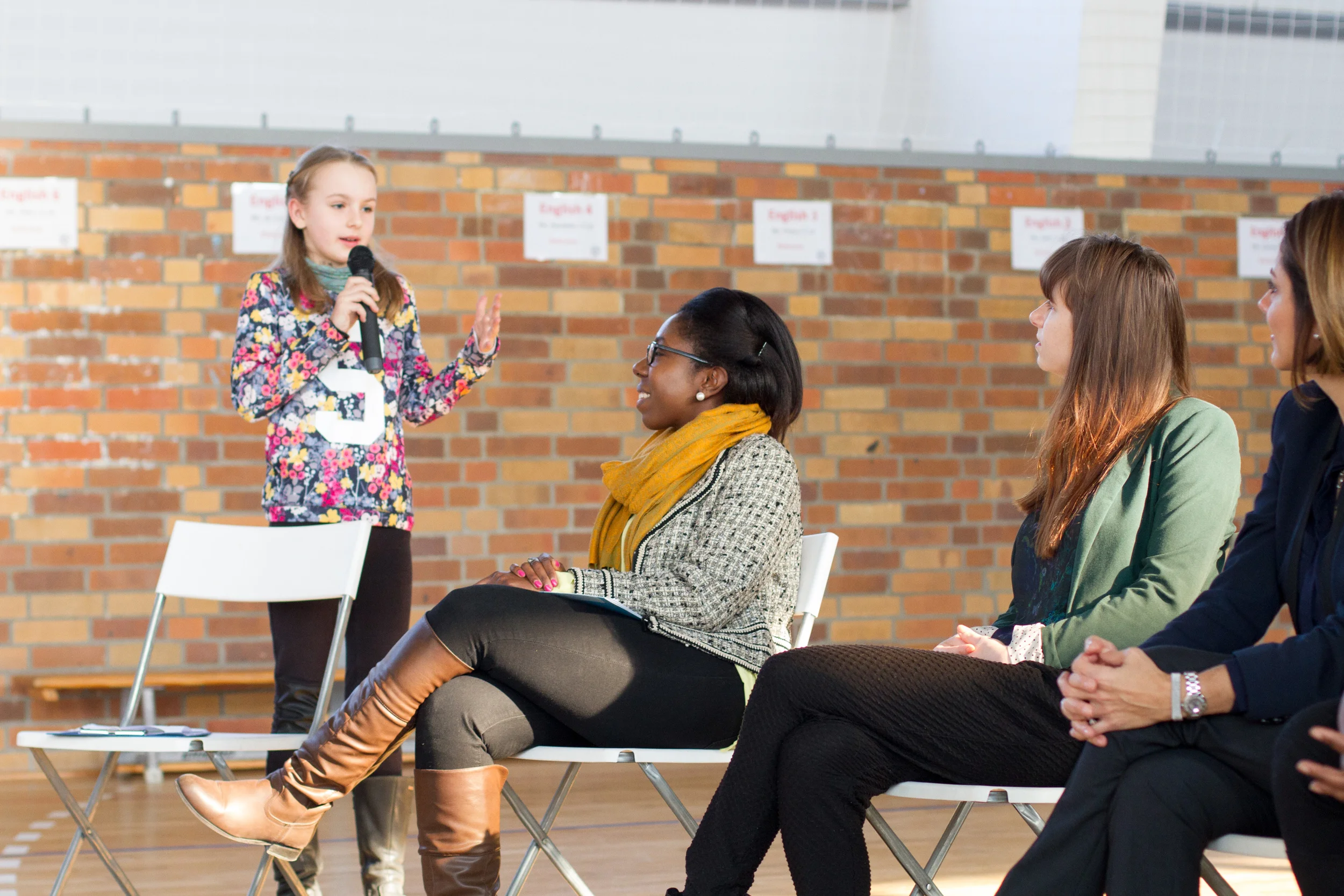 Both boy and girl students were engaged during the Q&A time. Photo Credit: Tommy Clarke