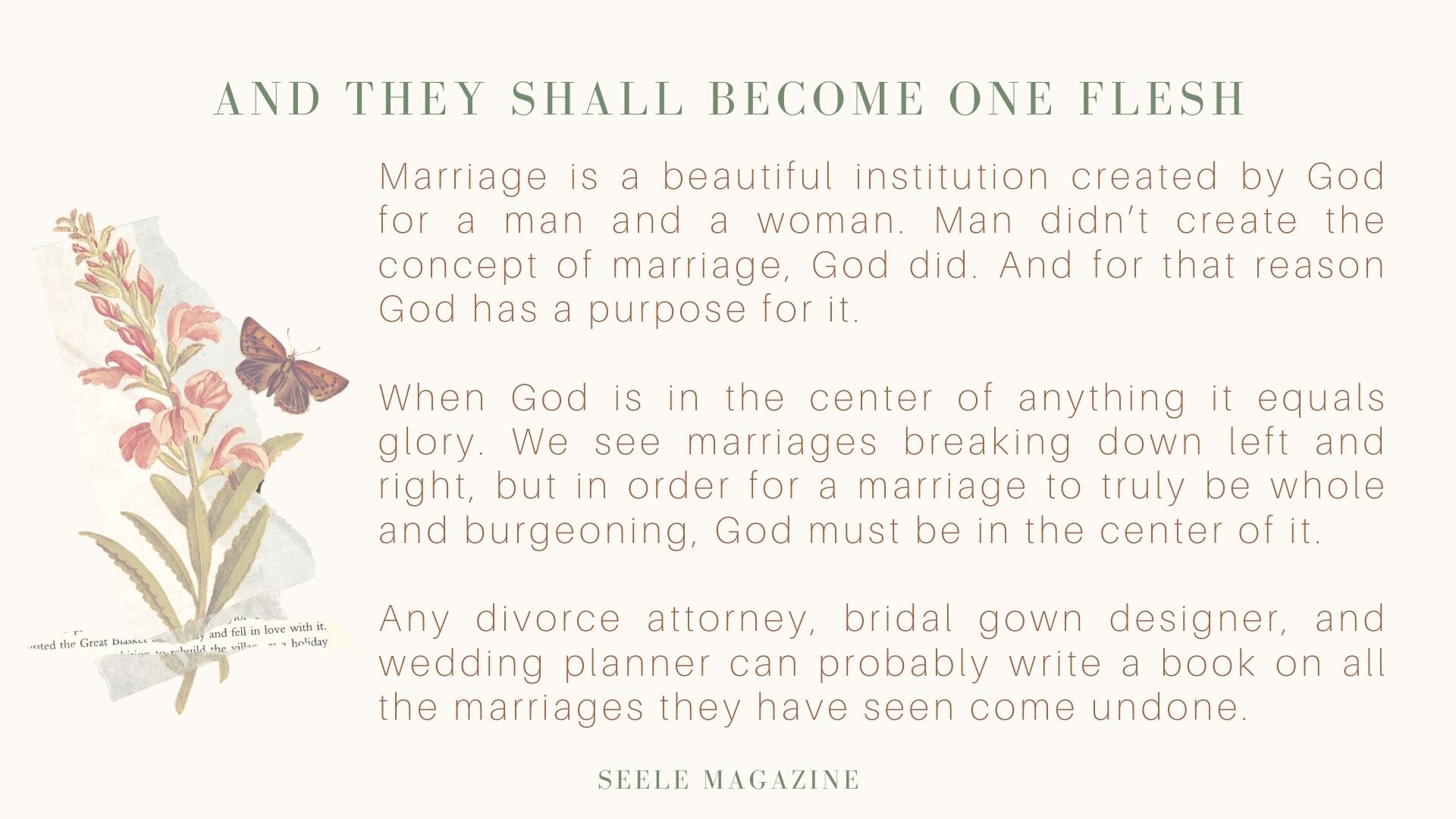 God S Purpose For Marriage And They Shall Become One Flesh Seele