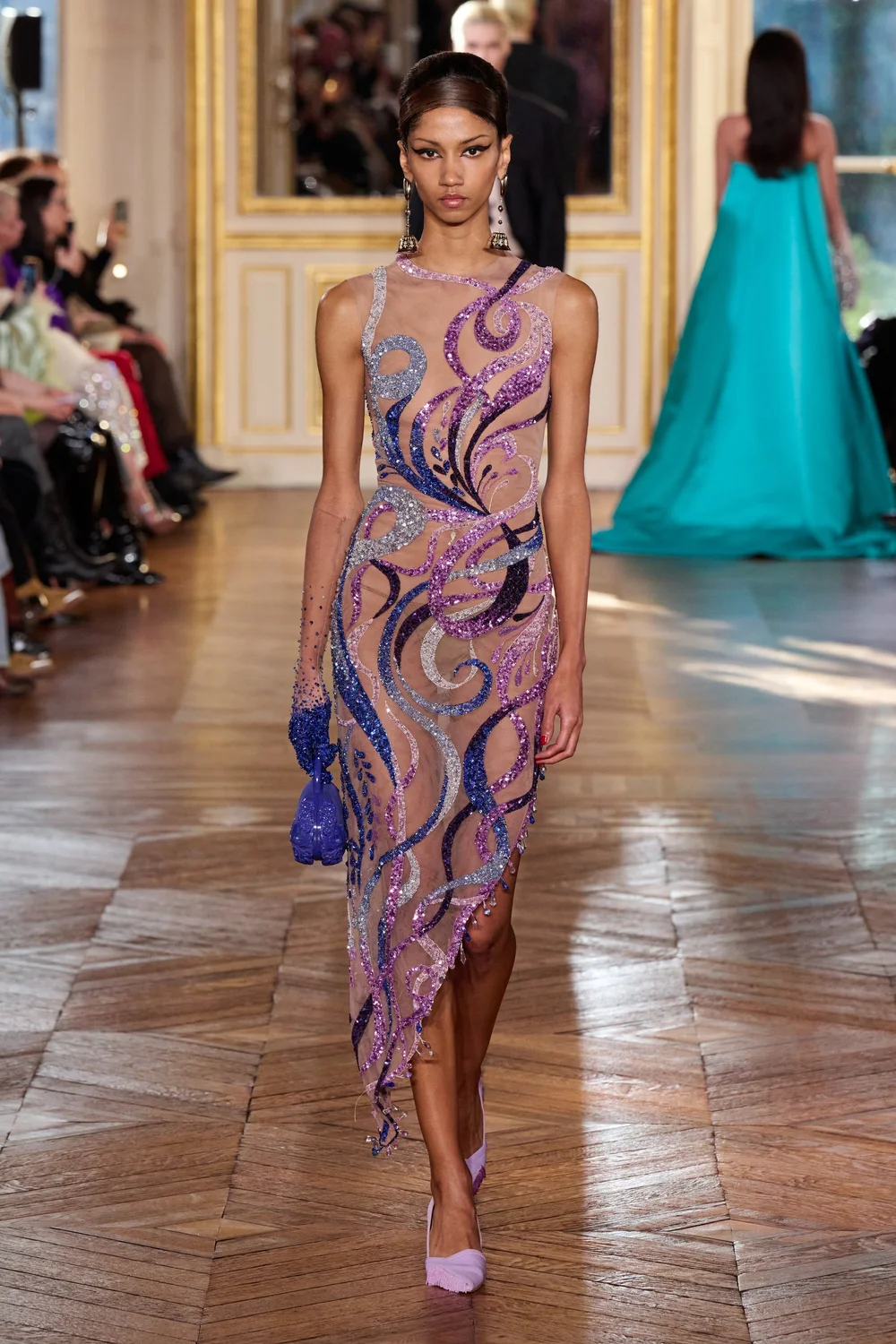georges hobeika purple dress Beaded Tulle Dress with a Bejeweled Bust by Georges Hobeika  Elilhaam