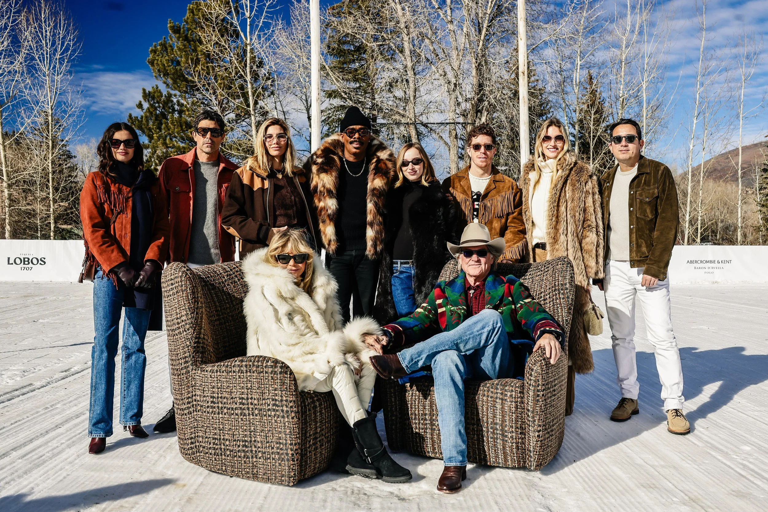 Prince Harry, Nacho Figueras, Colman Domingo, Phoebe Dynevor, Goldie Hawn, and Kurt Russell Attend the World Snow Polo Championships in Aspen