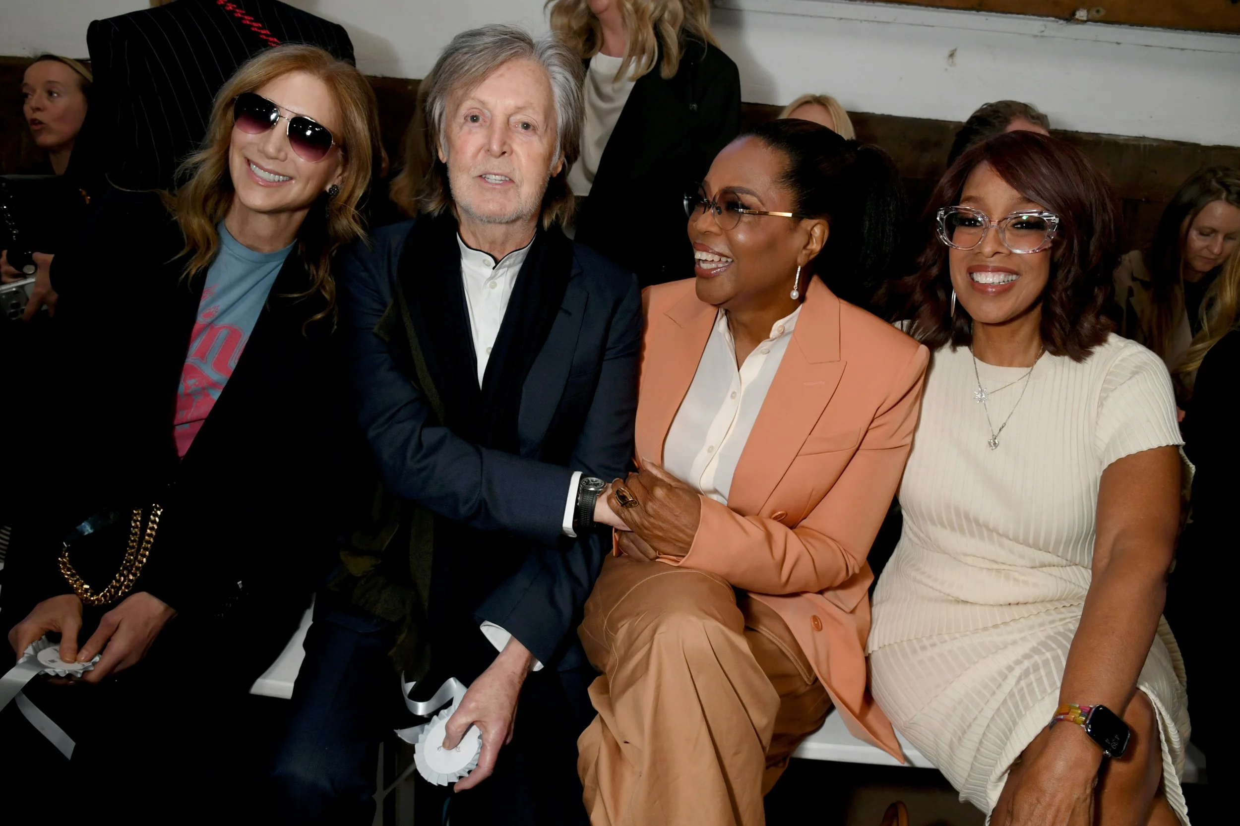 stella-mccartney-aw26 runway-looks-and-the-clebrities-that-attended-Nancy McCartney, Paul McCartney, Oprah Winfrey, Gayle King PC David Bennett.JPG