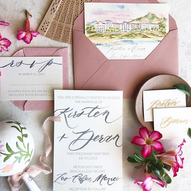 Take me back to Cabo!! In serious need of a vaca &amp; a marg after this month! Who&rsquo;s with me?! ✌🏻💃🏻🍹#cabo #watercolorillistration #watercolorvenuepainting #watercolorinvitation #cabowedding #hiltonloscabos

iPhone Pic: @gritandgoldeventco.