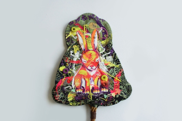 And of course there was the rug beater meditating bun made on fabric from a dress I wore in high school!