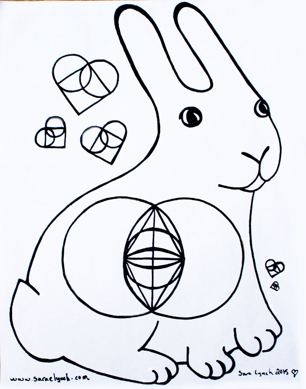 Sacred Geometry Bunny coloring page from my crowd funding campaign :)