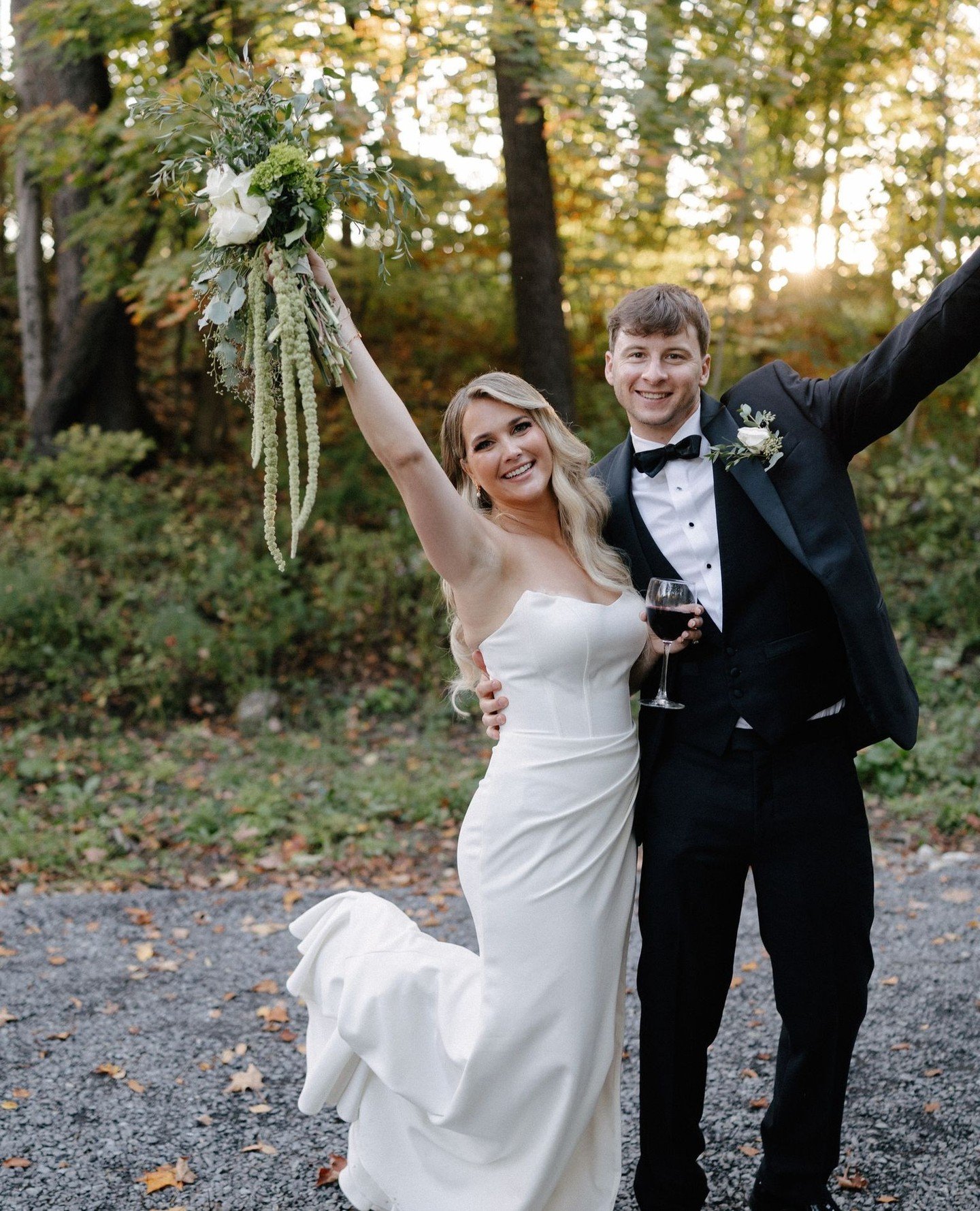 These two cracked me up all day.⁠
She wanted a spa weekend and he wanted a salmon creek&hellip; so naturally they ended up getting married in the prettiest little corner of upstate.⁠
And honestly, it fit them perfectly.⁠
The joy on their faces says e
