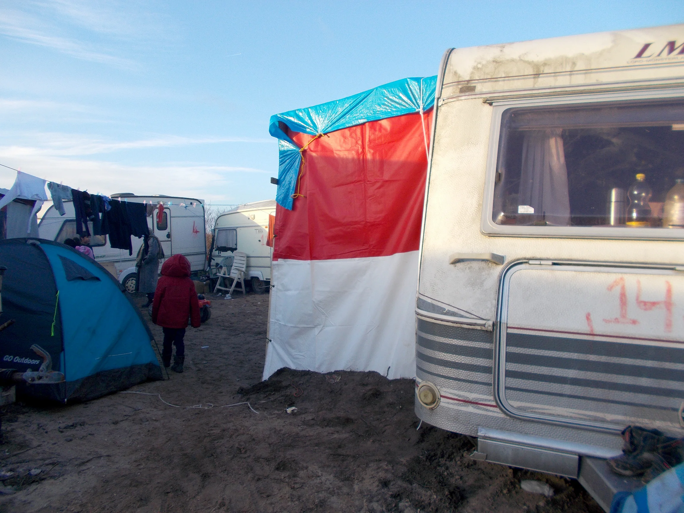 "We are safe in our caravan from rain. The first night we were in a tent, we arrived at 10 o’clock at night. We were very tired and it was very cold."