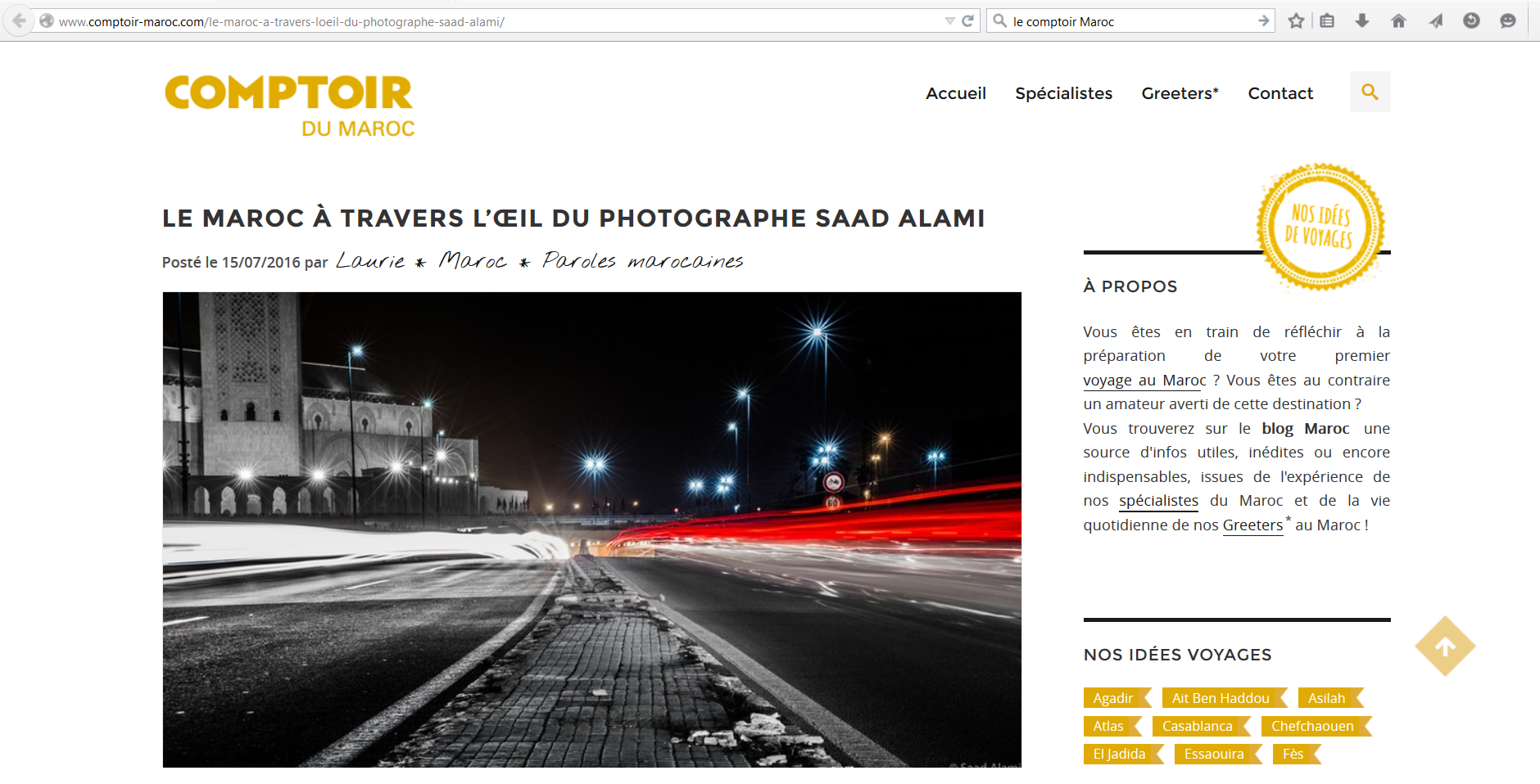 le comptoir maroc (interview)