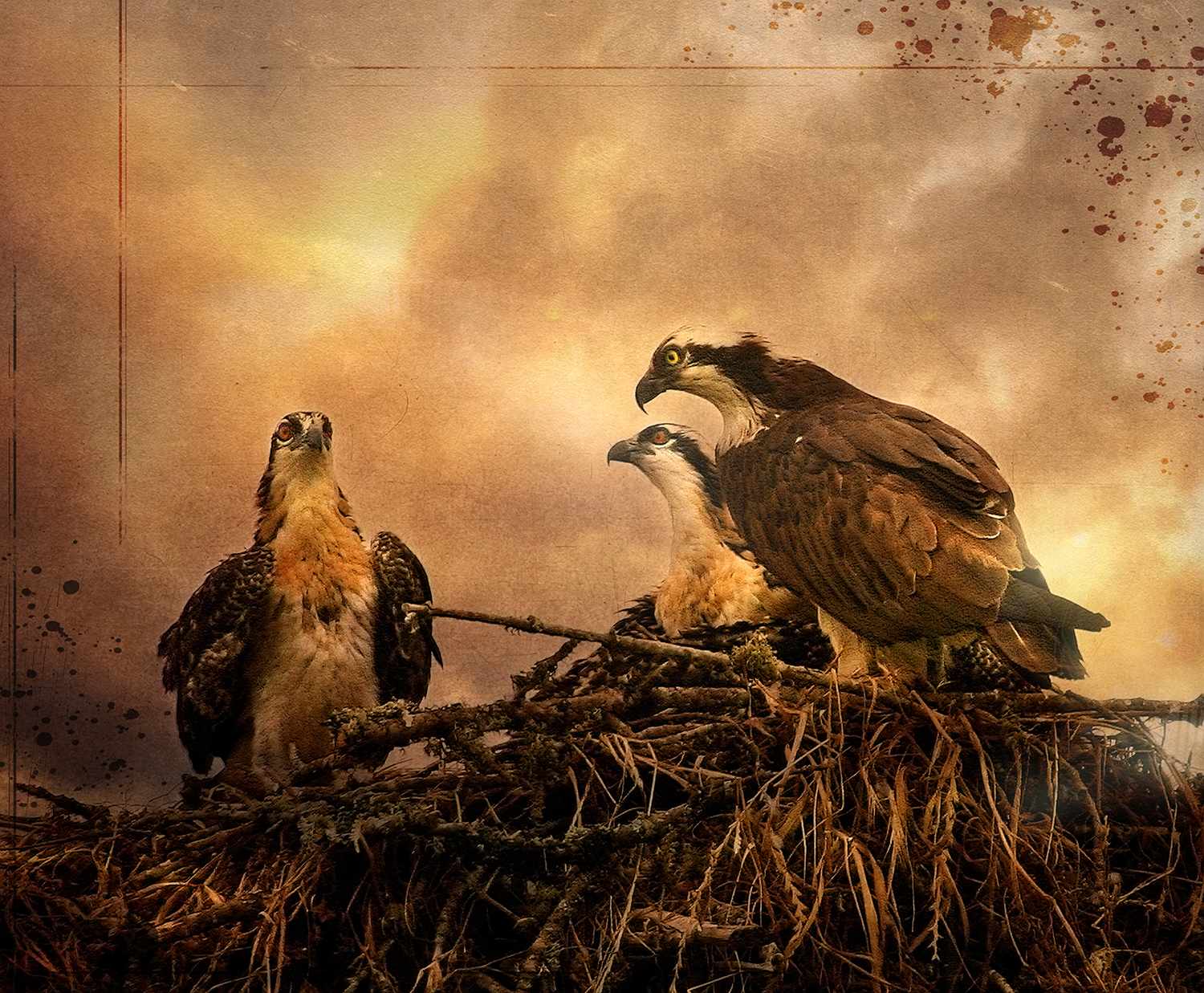 First Light...Osprey and chicks