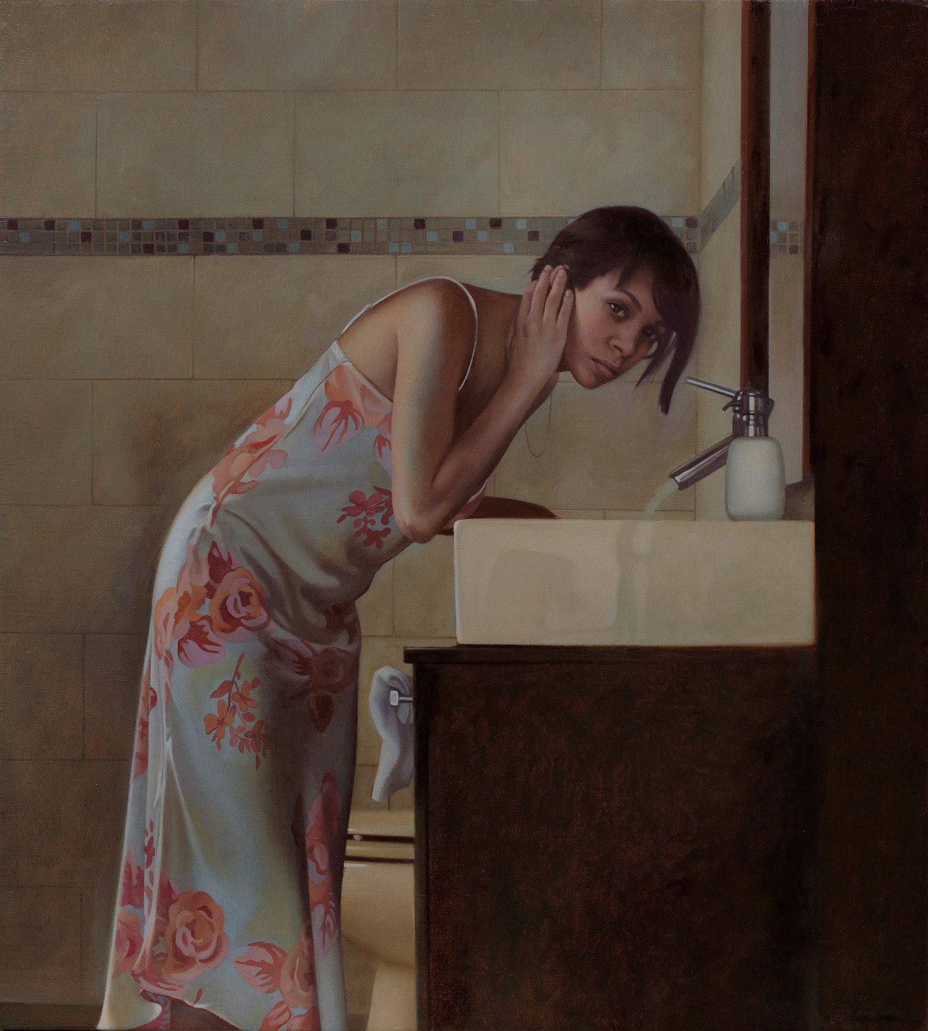   Pilar , 2015, Oil on linen, 22 x 20 inches, Private collection 