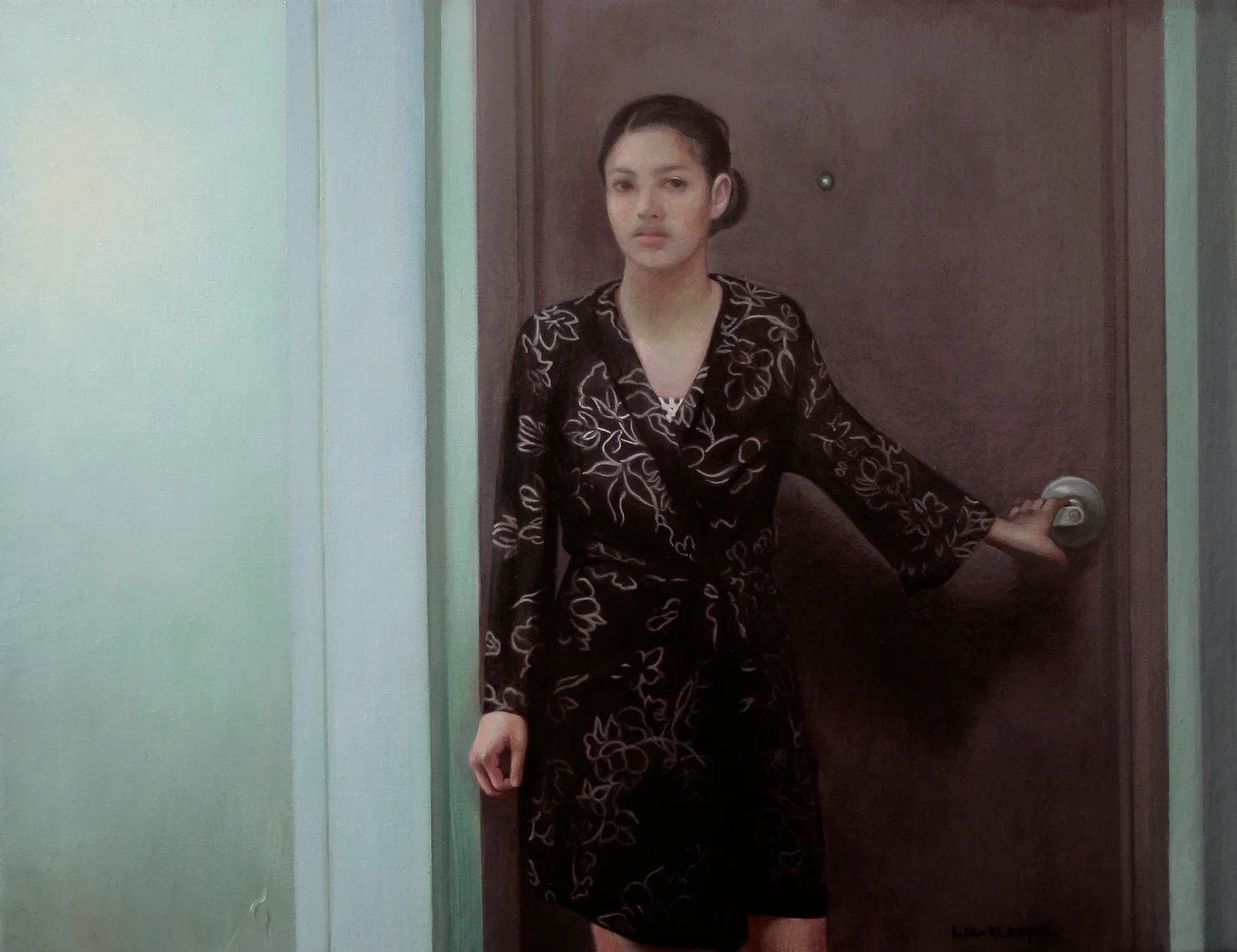 Peephole , 2014, Oil on linen, 8 x 11.5 inches, Private collection