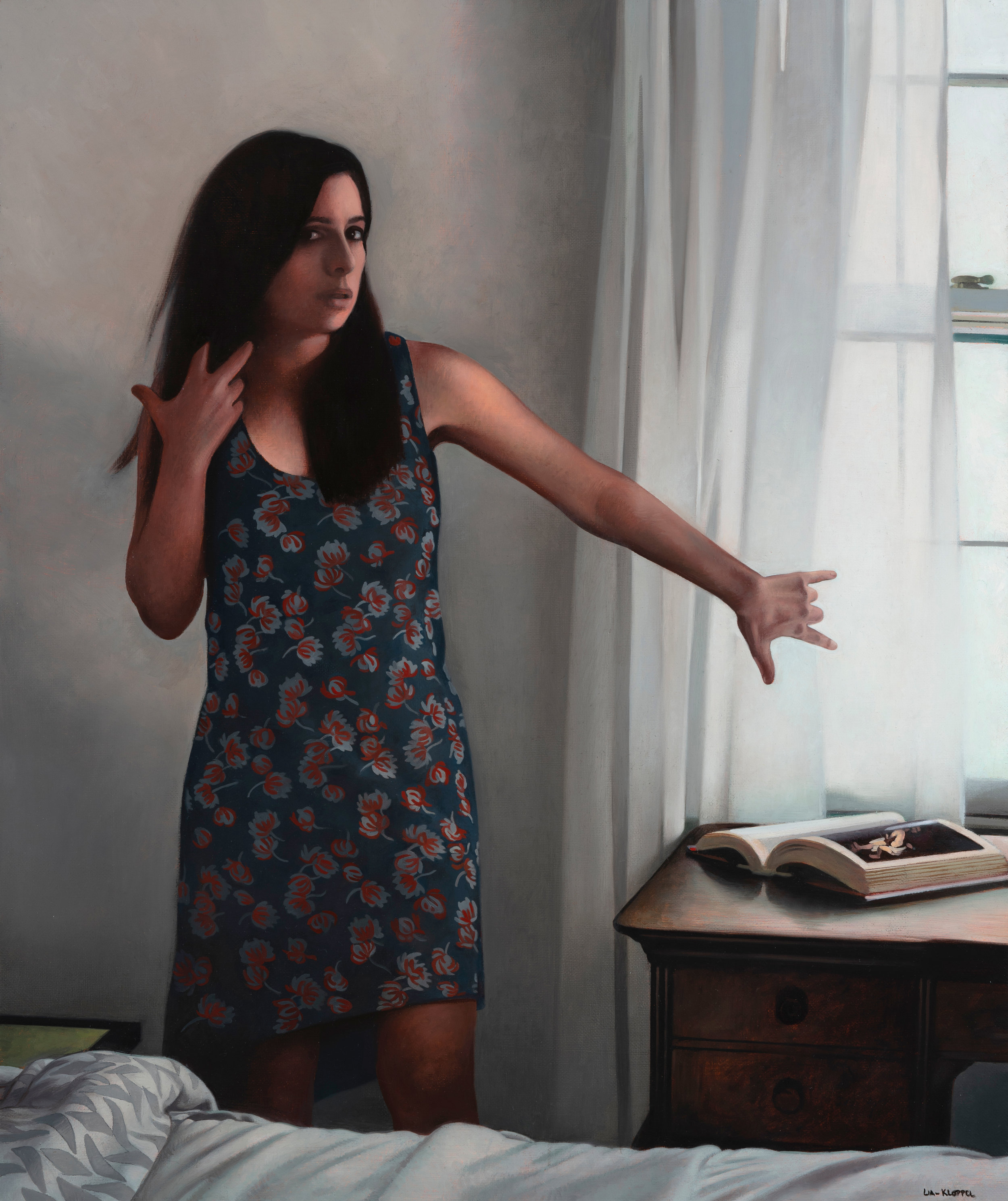  Unfurling Susanna , 2018, Oil on linen, 24 x 22 inches, Private collection 