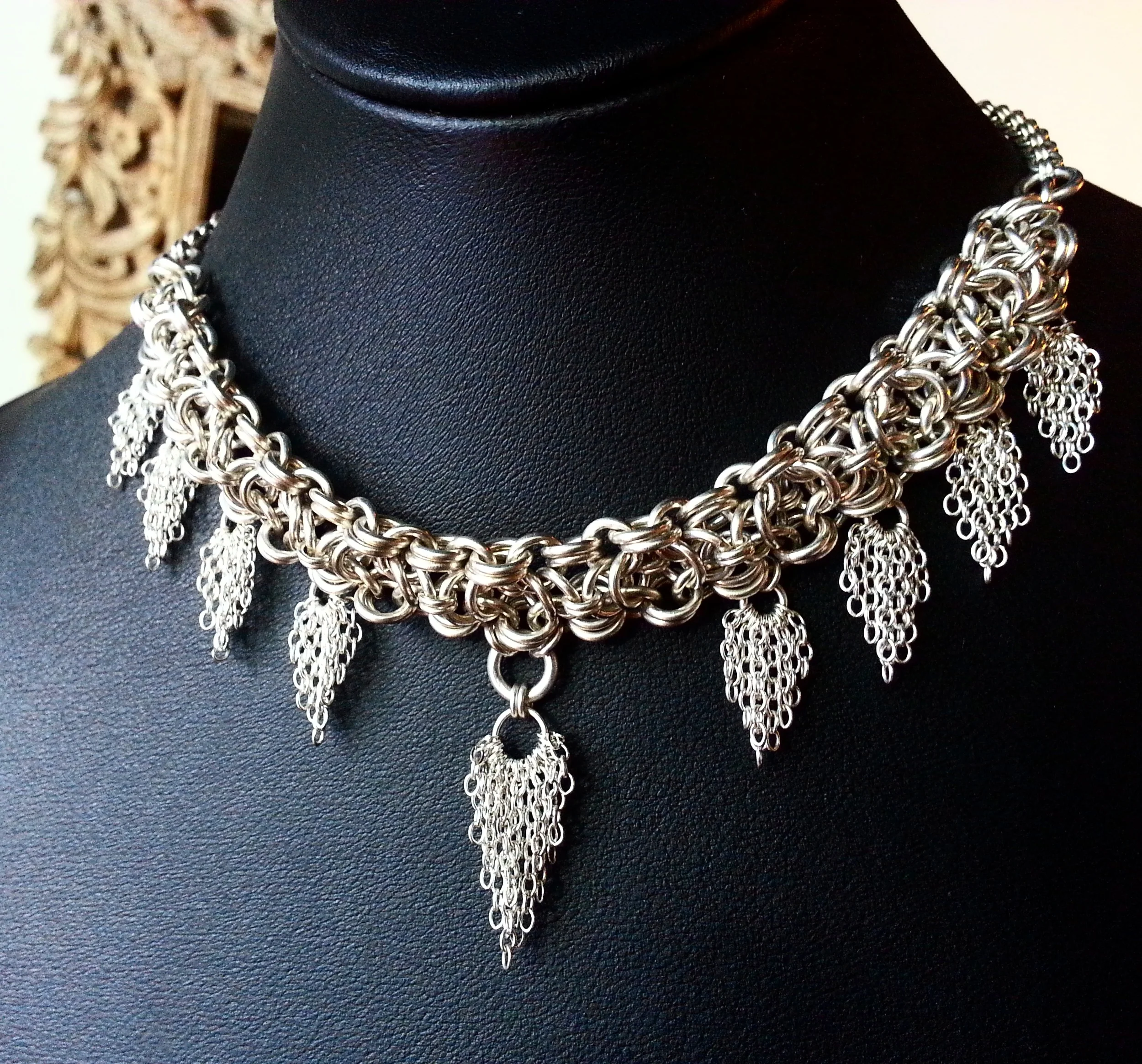 Sterling Spearhead Tassel Choker