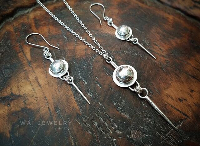 Newest pendulum set....find them in @theweatheredbarn .
.
.
.
#waijewelry #handwrought #sterlingsilver #pendulums #modernprimitive #primalchic #casualelegance #organicstyle #simplicity #madebyhand #madeinny #northfork