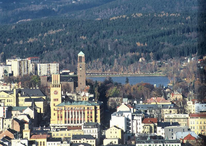 The town center pf Jablonec today. 