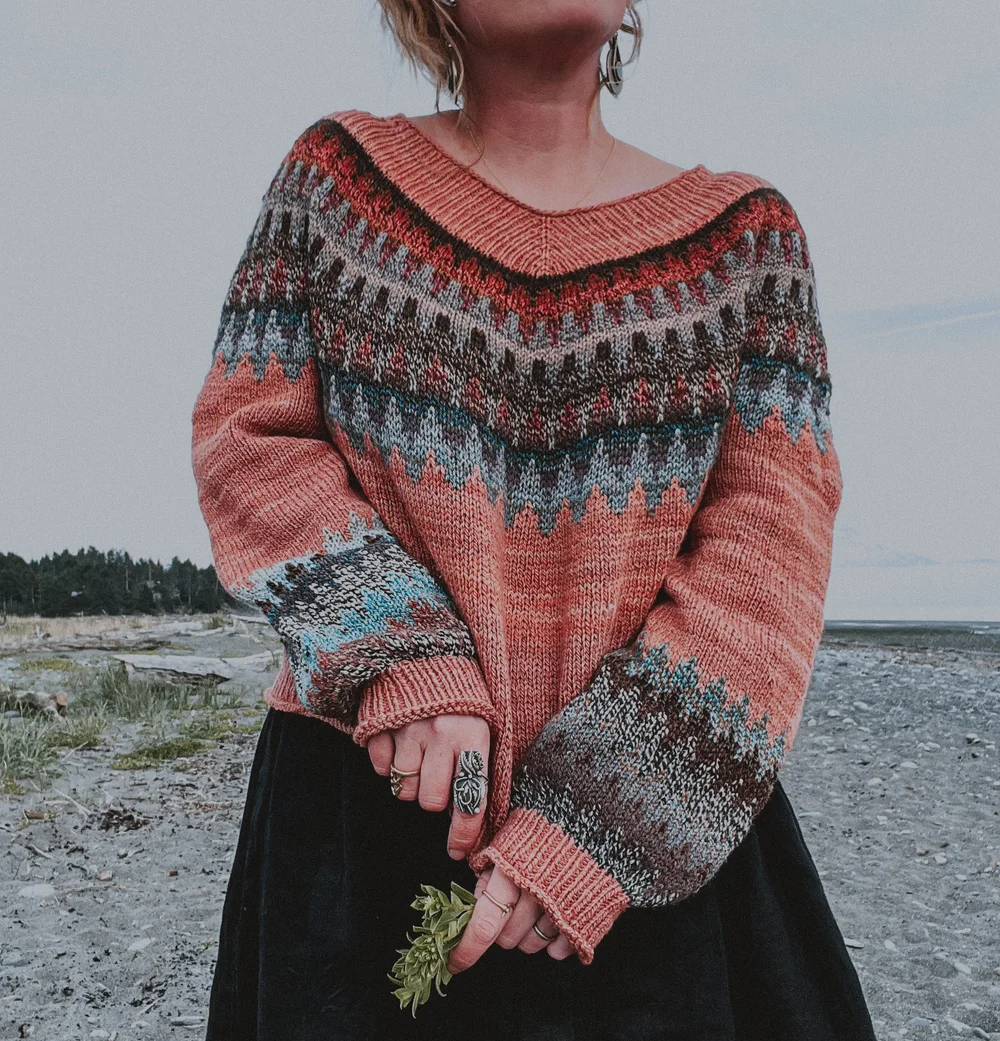 A- 】NKNIT pattern pullover sweat Charlie Pullover Knitting